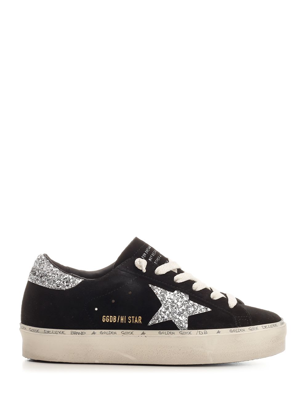Golden Goose Hi Star Suede Leather Sneakers In Black