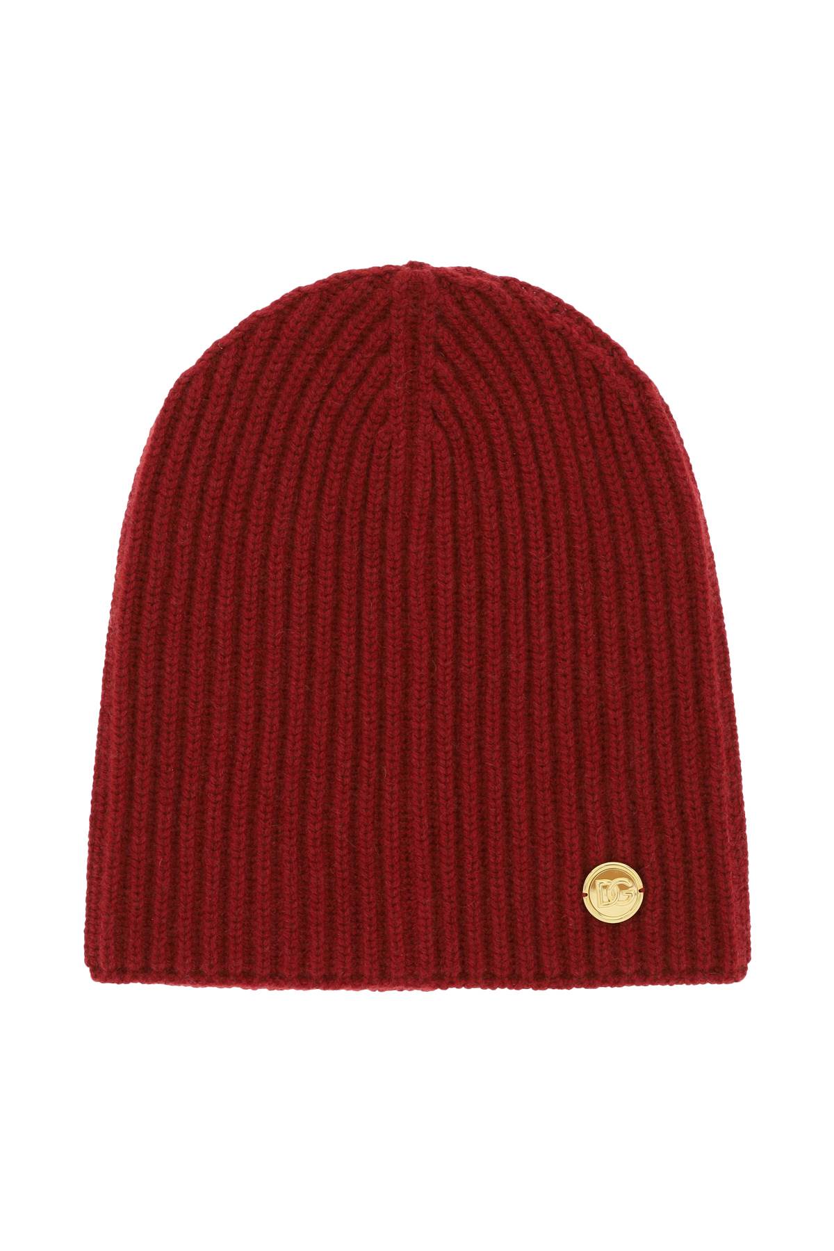 Dolce & Gabbana Cashmere Beanie Hat In Bordeaux (red)