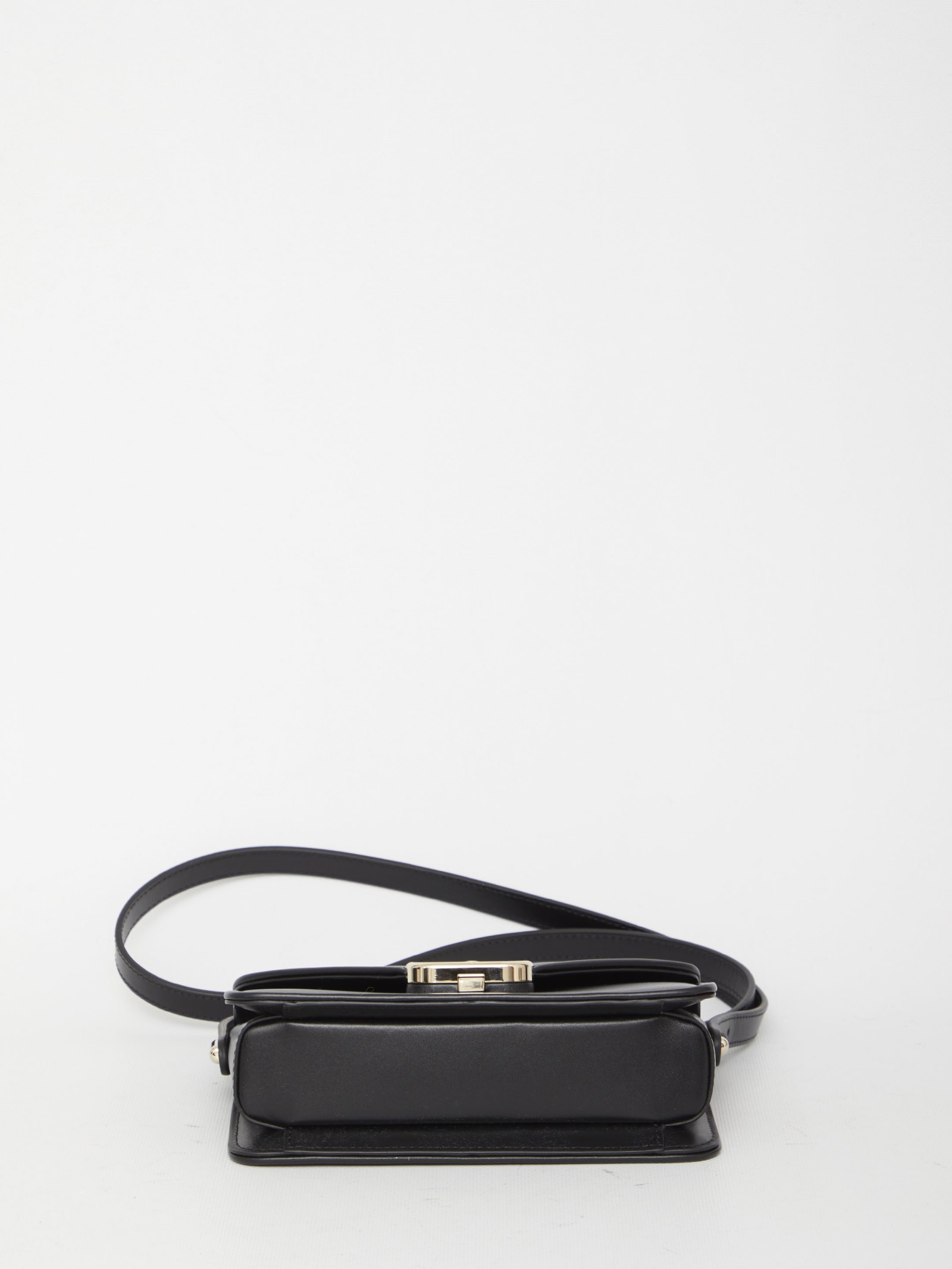 Shop Valentino Small Letter Bag In Black