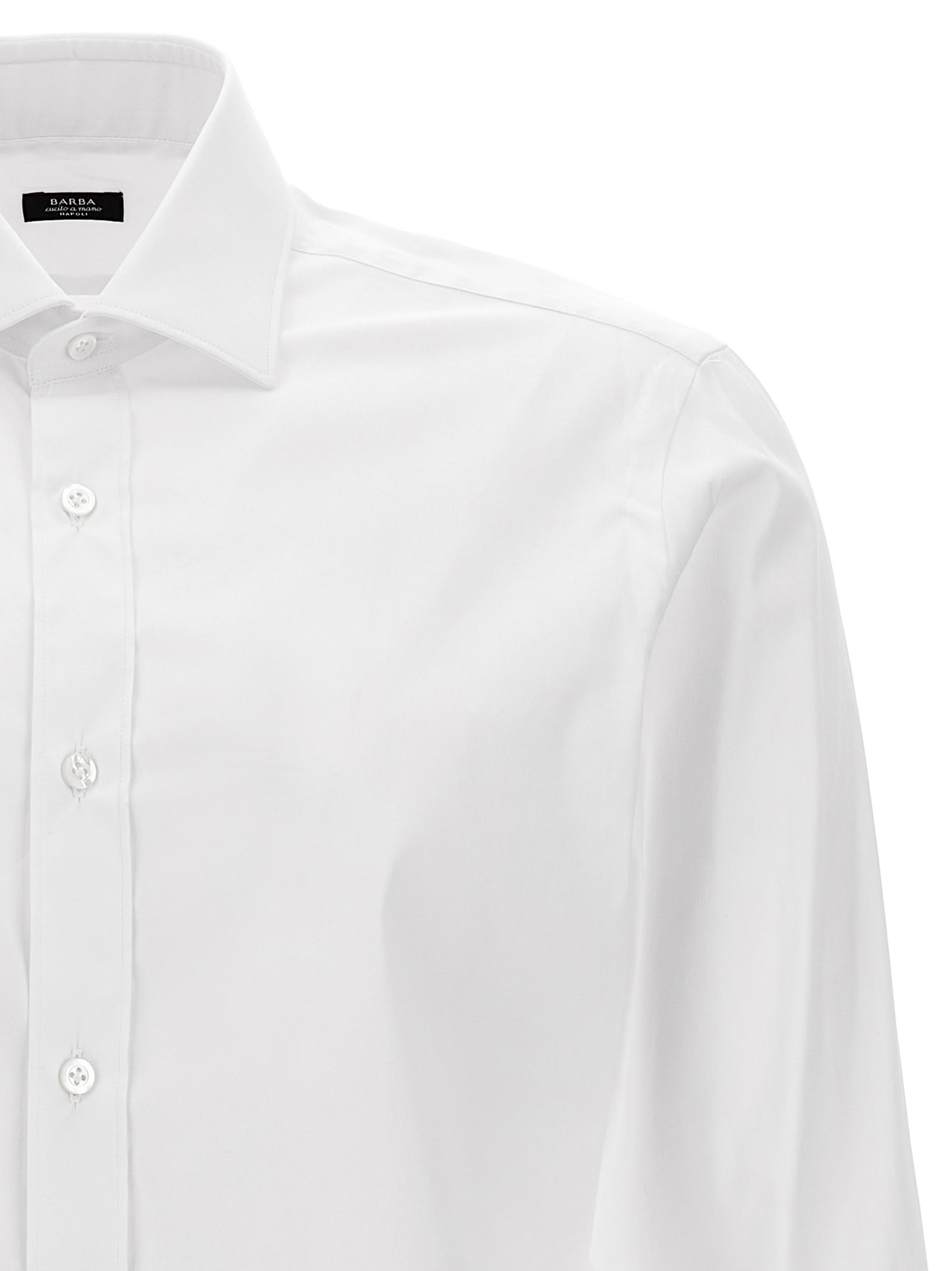 Shop Barba Napoli Poplin Shirt In White