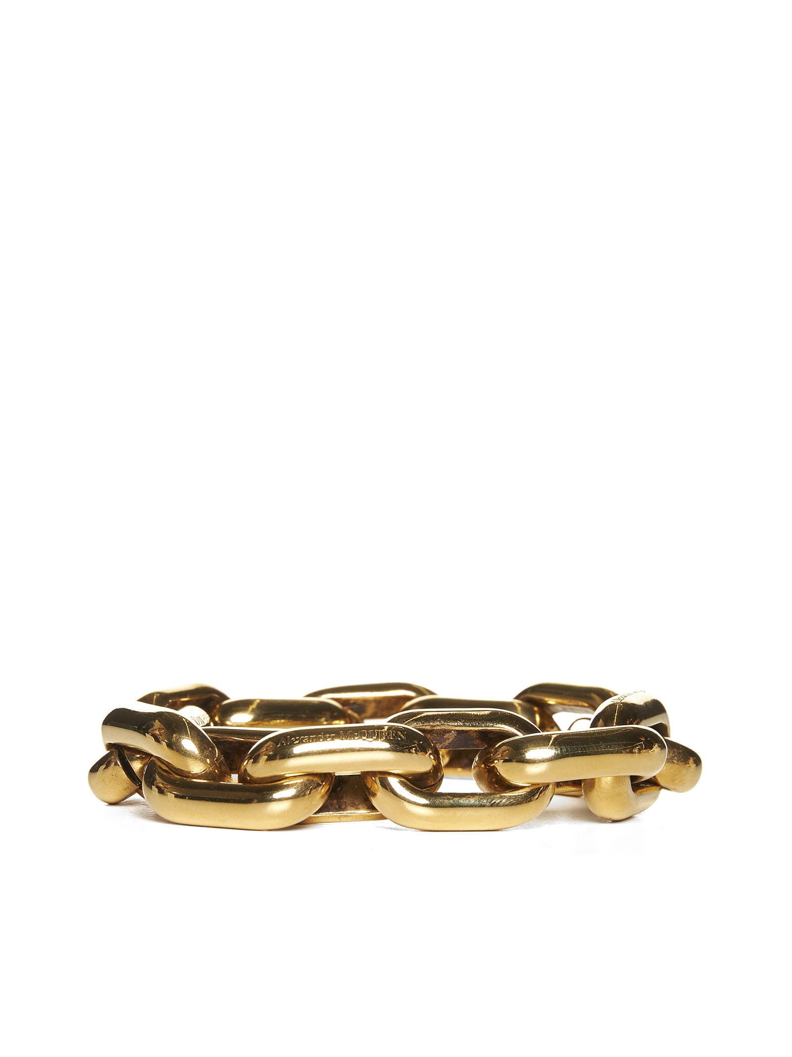 Shop Alexander Mcqueen Bracelet In Light Ant.gold