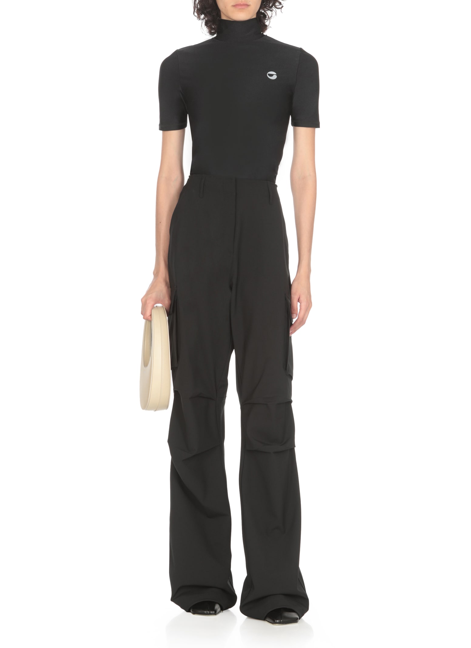 Shop Coperni Wool Blend Cargo Pants In Black