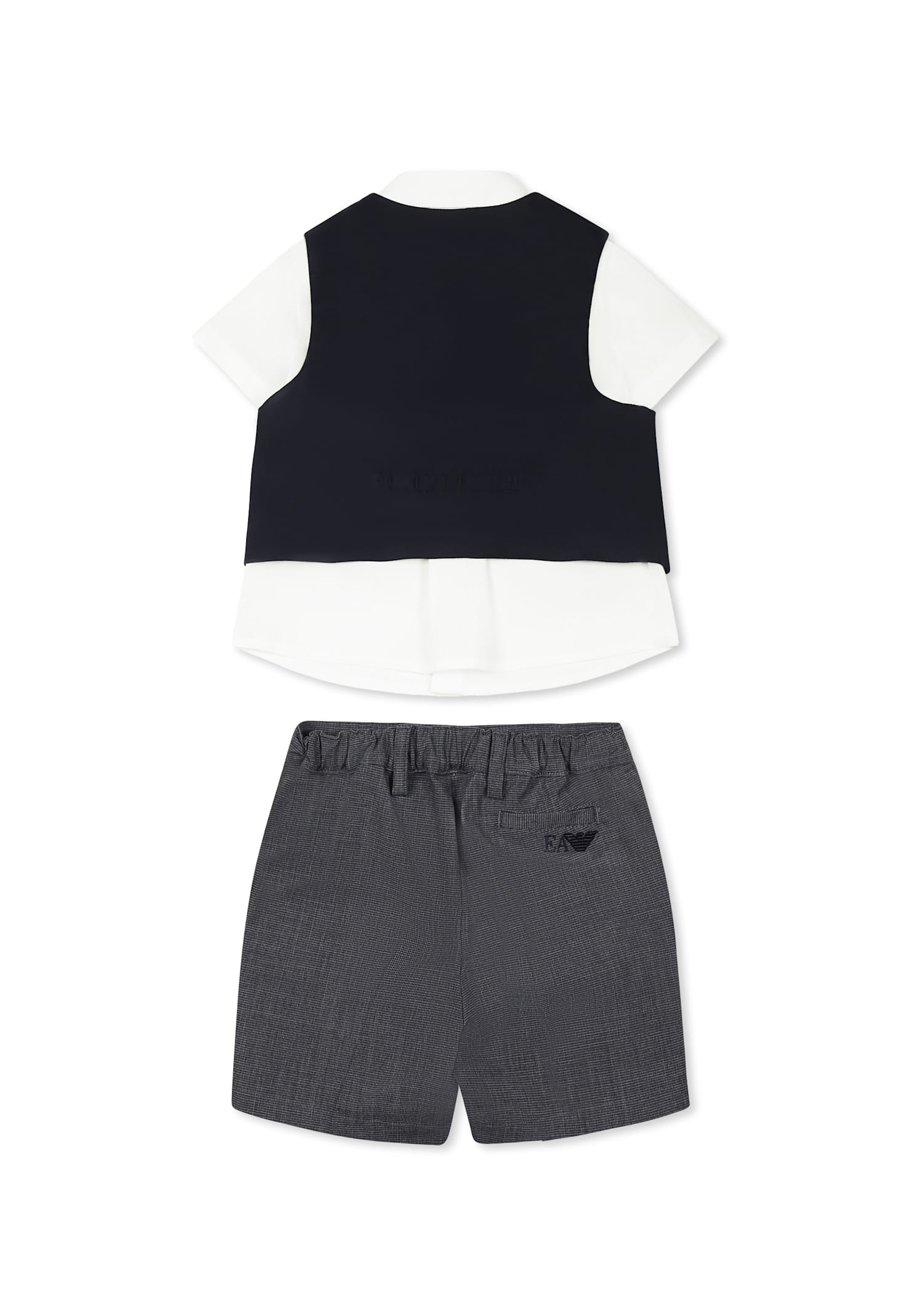 Emporio Armani Blue Set For Baby Boy With Iconic Logo In Multicolor