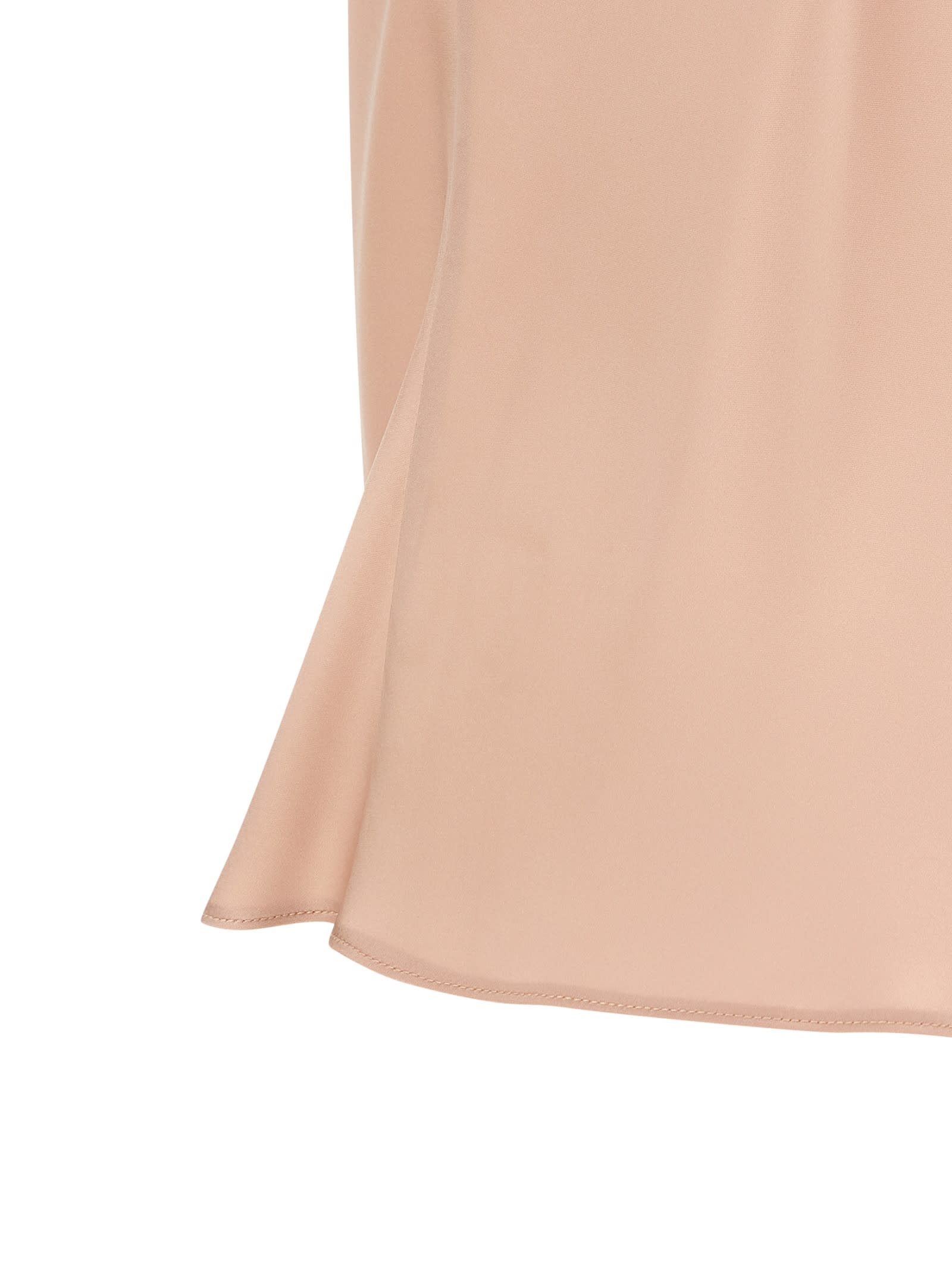Pinko Carota Pink Sleeveless Top With Adjustable Spaghetti Straps And Ruched Neckline In Tech Fabric Woman In Neutral