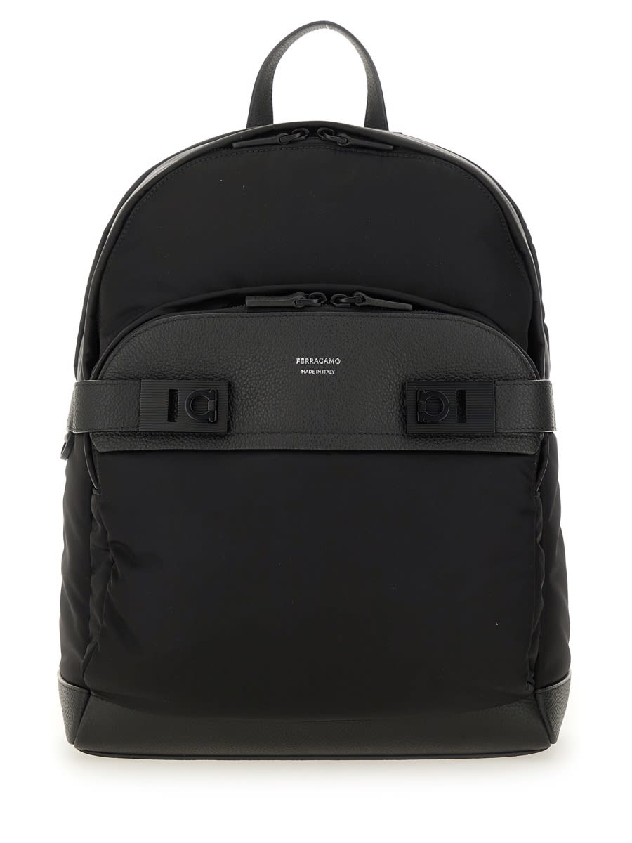 Ferragamo Versatile Backpack Featuring Adjustable Straps In Black