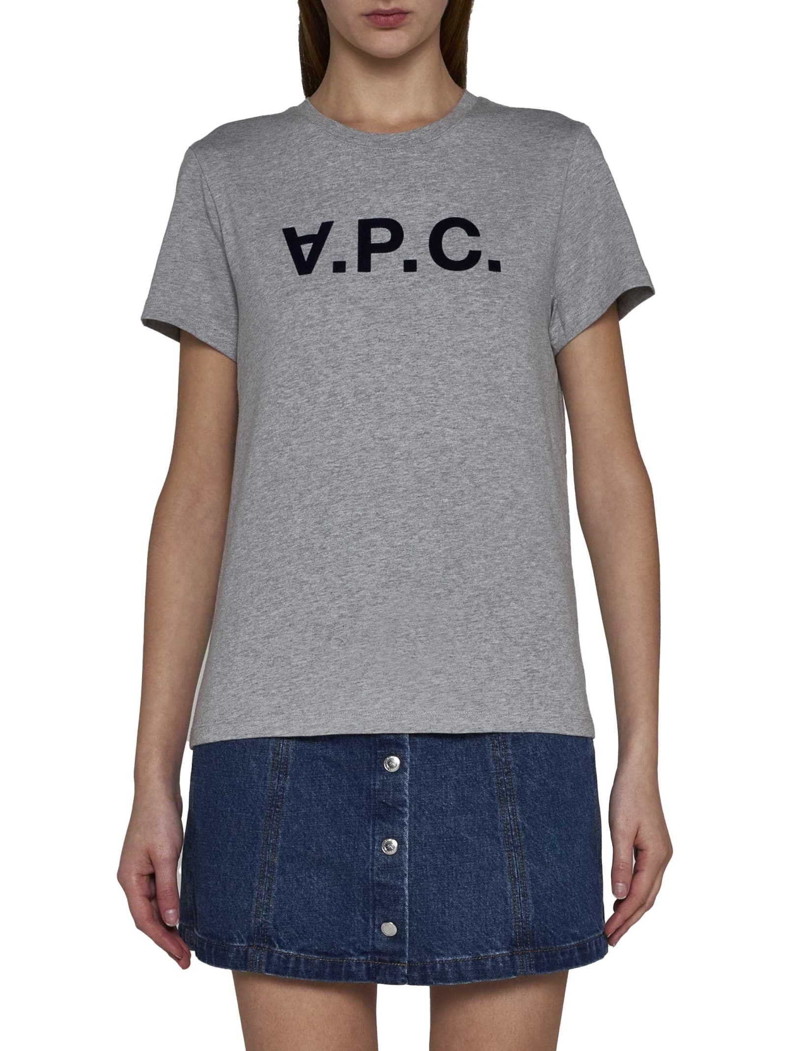 Shop Apc T-shirt In Heathered Light Grey
