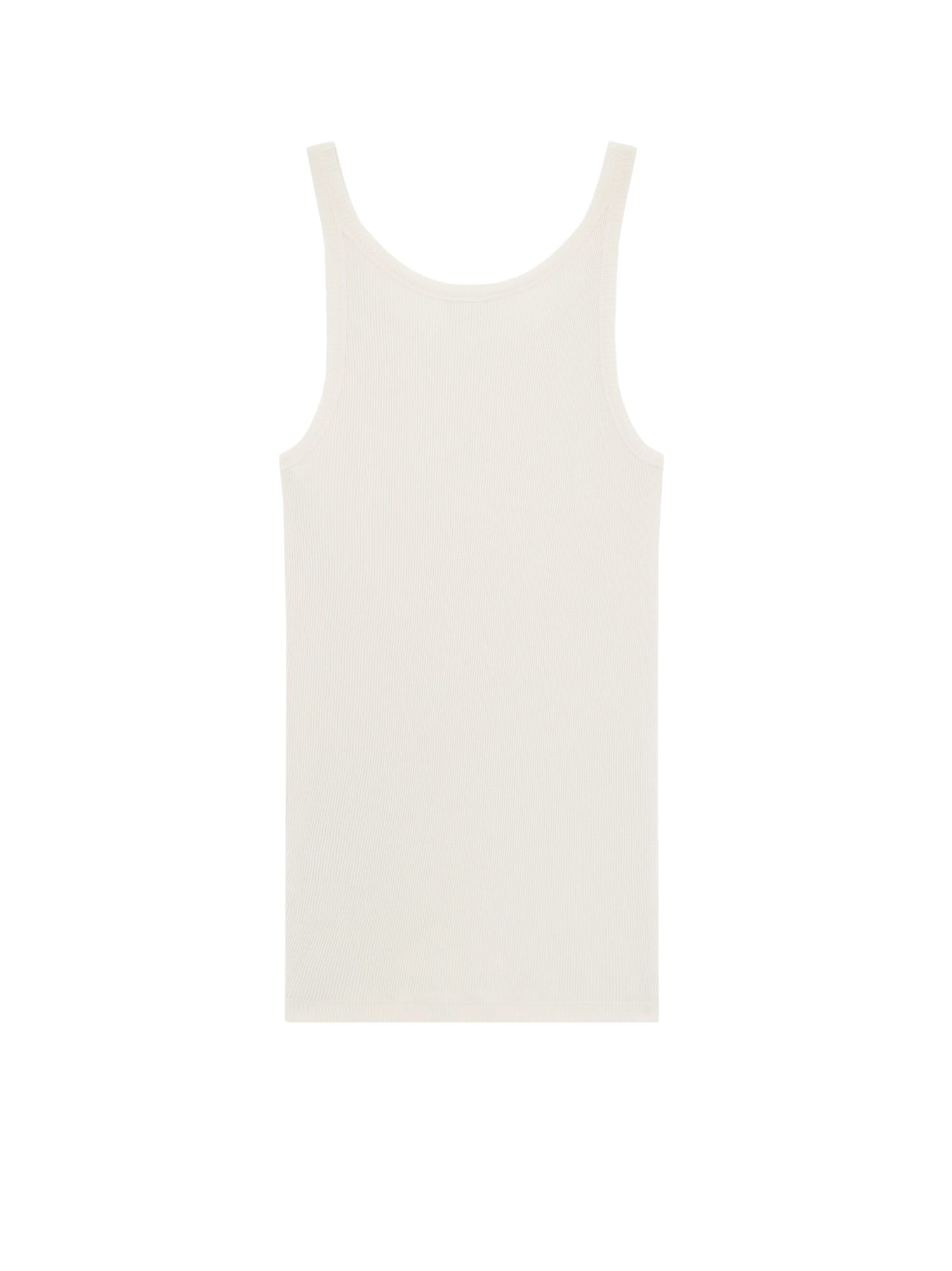 Shop Saint Laurent Tank Top In Naturel/noir