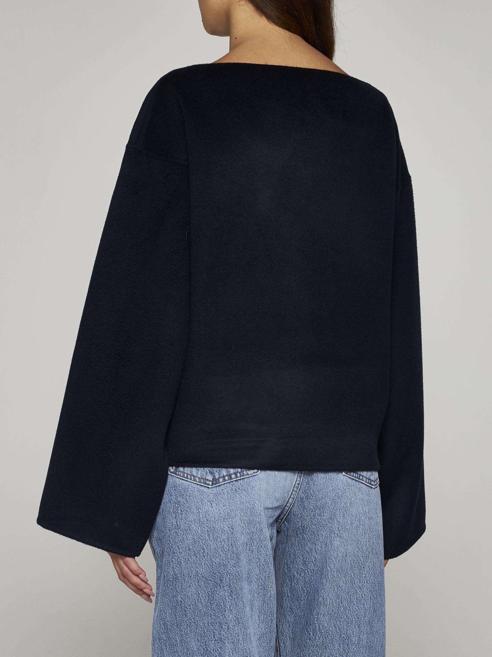 Shop Totême Double Wool Top In Blue