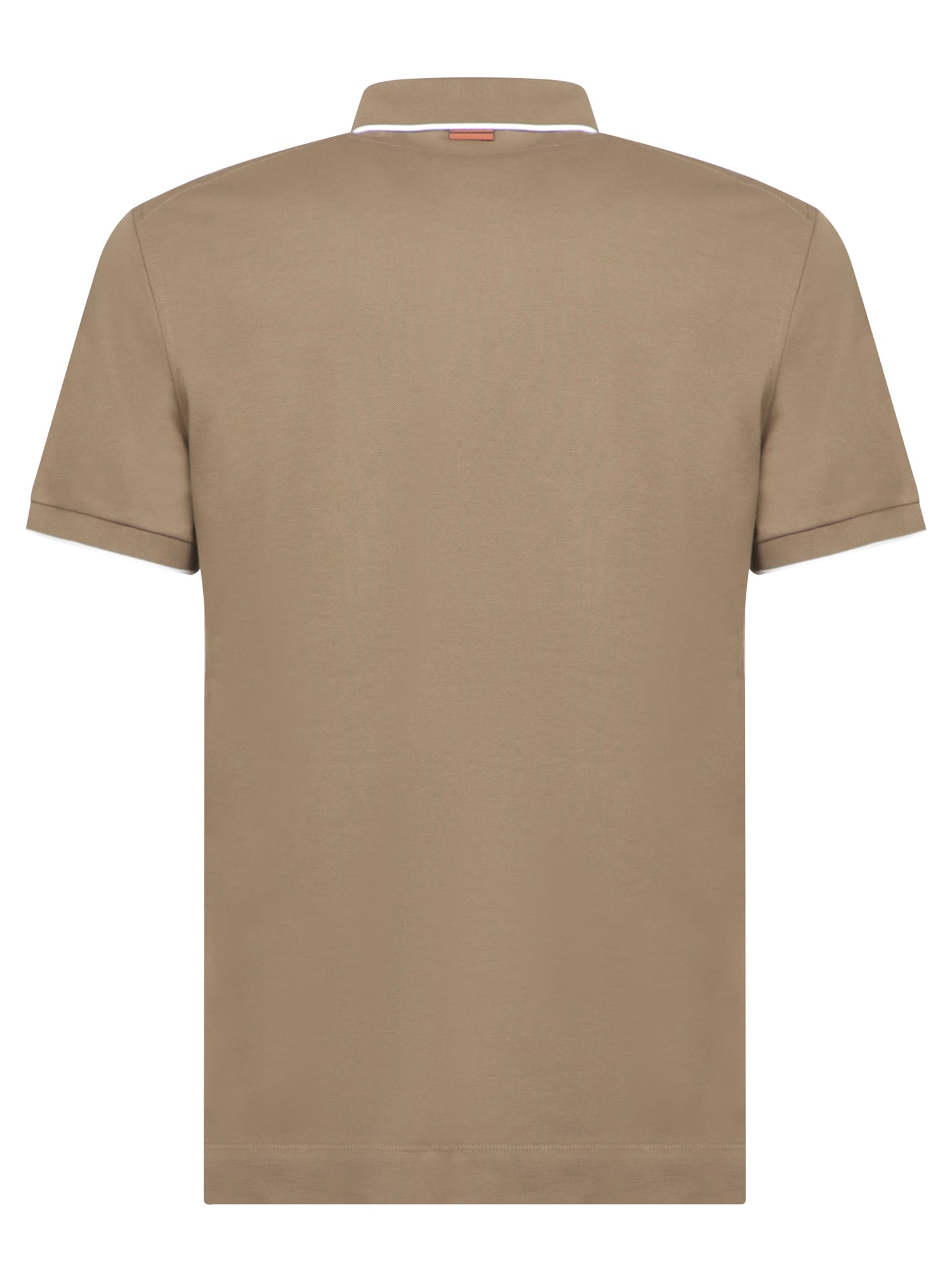 Shop Zegna Sage Green Piquet Polo With Logo
