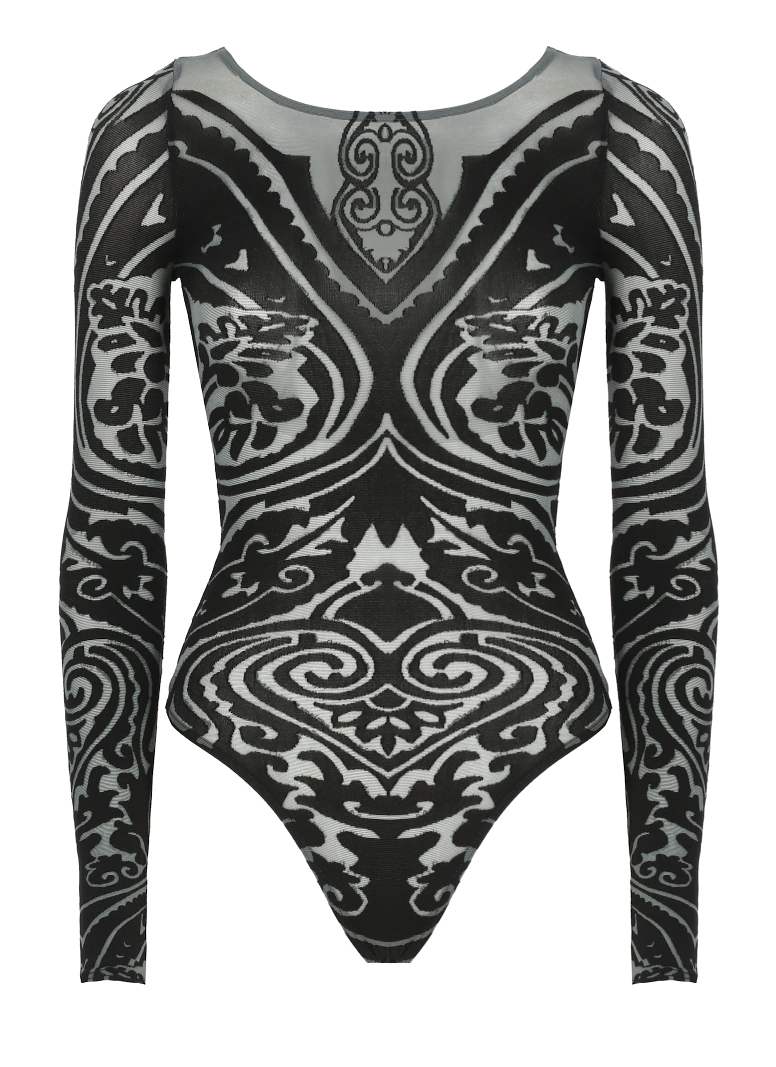 Shop Etro Paisley Tattoo Body In Grey