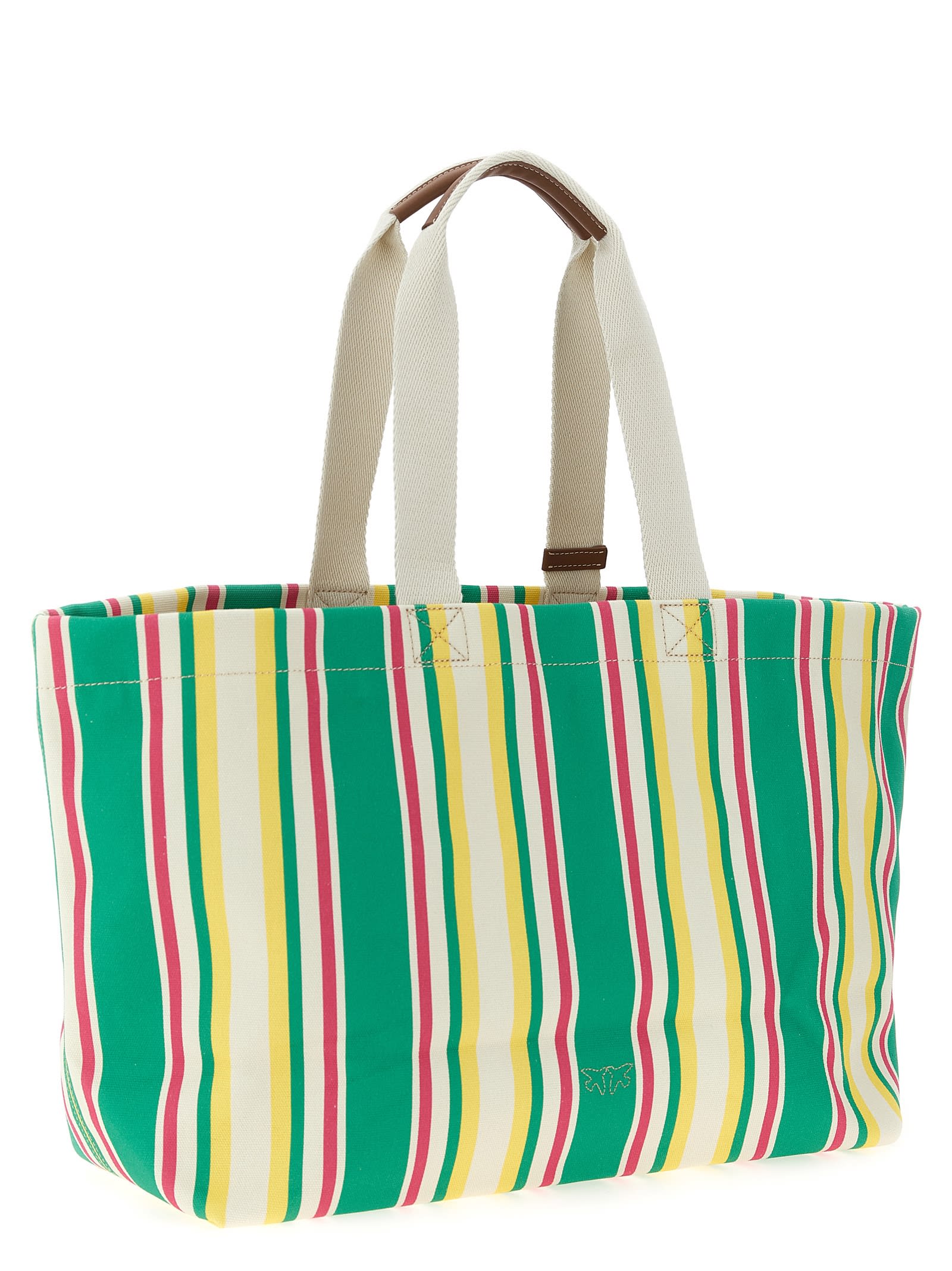 Pinko Maxi Stripes Shopping Bag Tote Bag Multicolor