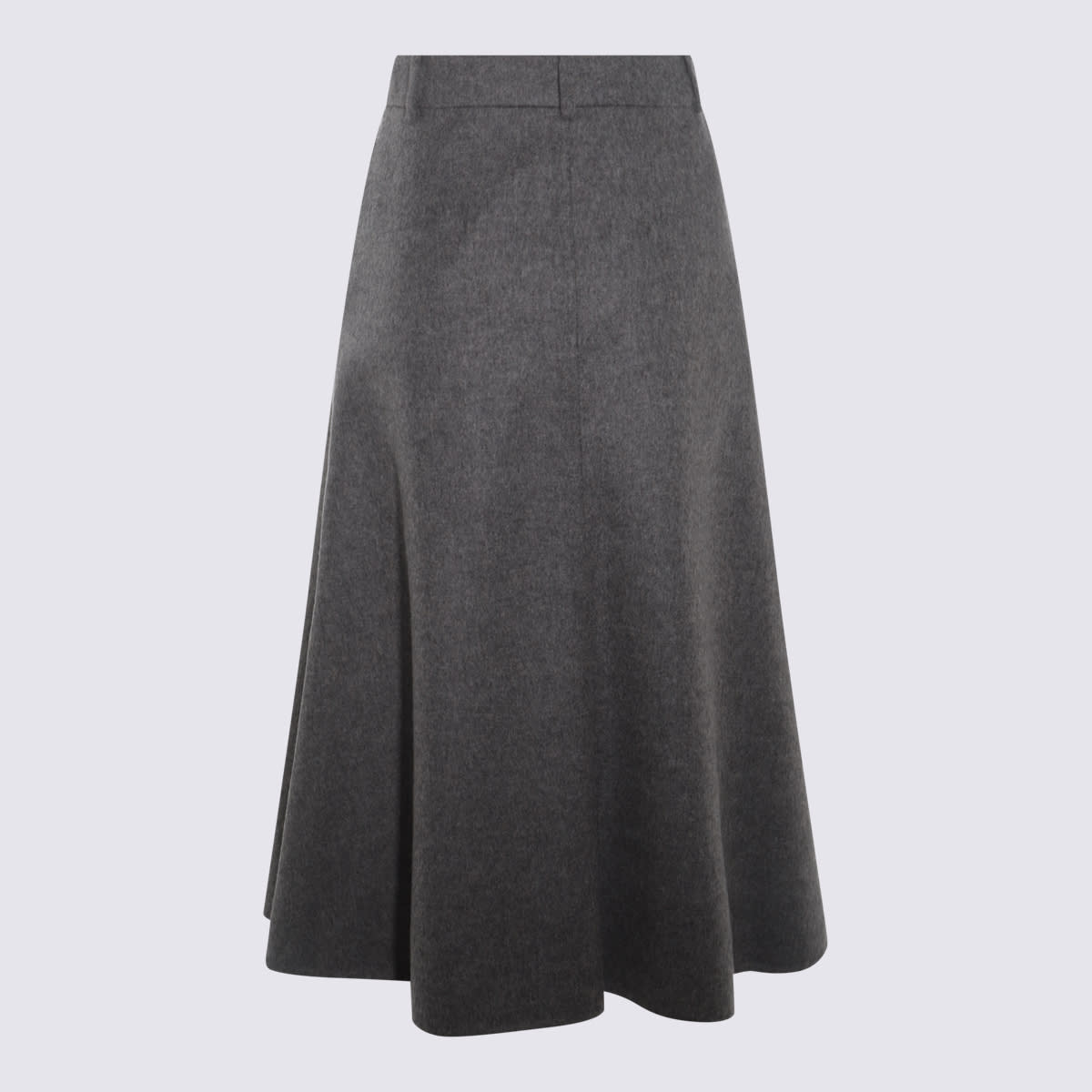 Shop Brunello Cucinelli Dark Grey Wool Skirt