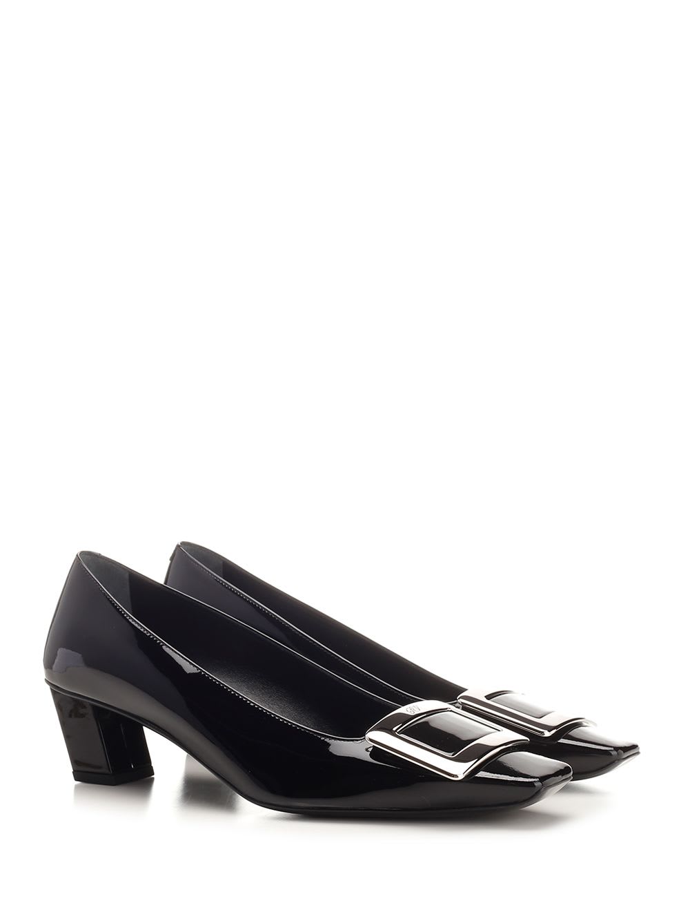 Shop Roger Vivier Belle Vivier Patent Pumps With Metal Buckle In Black