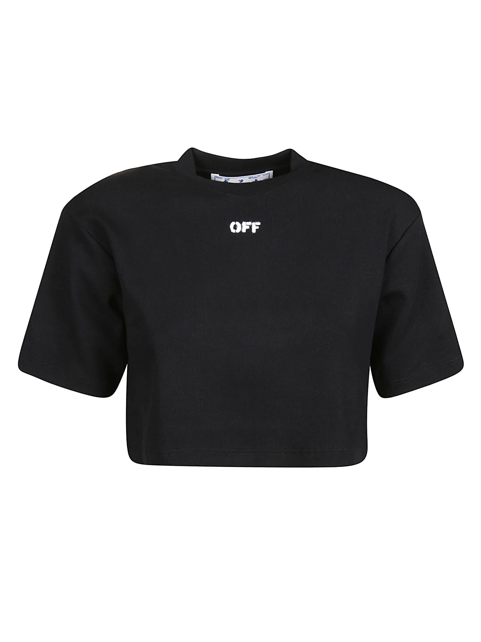 Off-White Off-stamp Ribbed Cropped T-shirt
