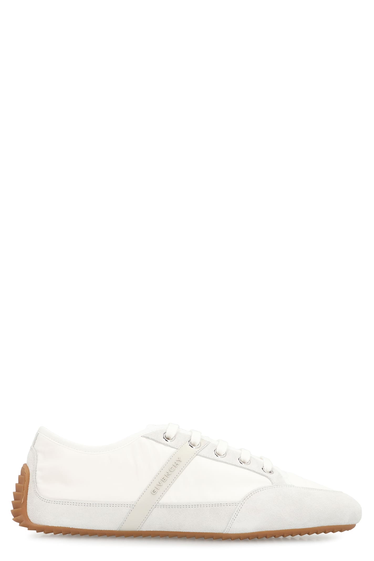 Givenchy White Silm Sneakers In Nylon And Suede In Animal Print