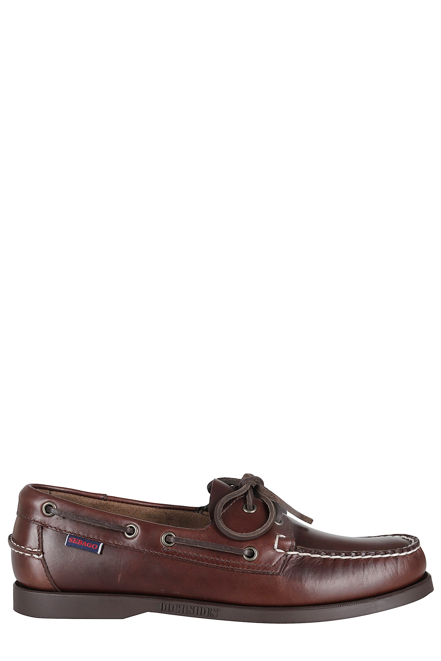 Sebago Docksides Portland Waxed Boat Shoes In Burgundy