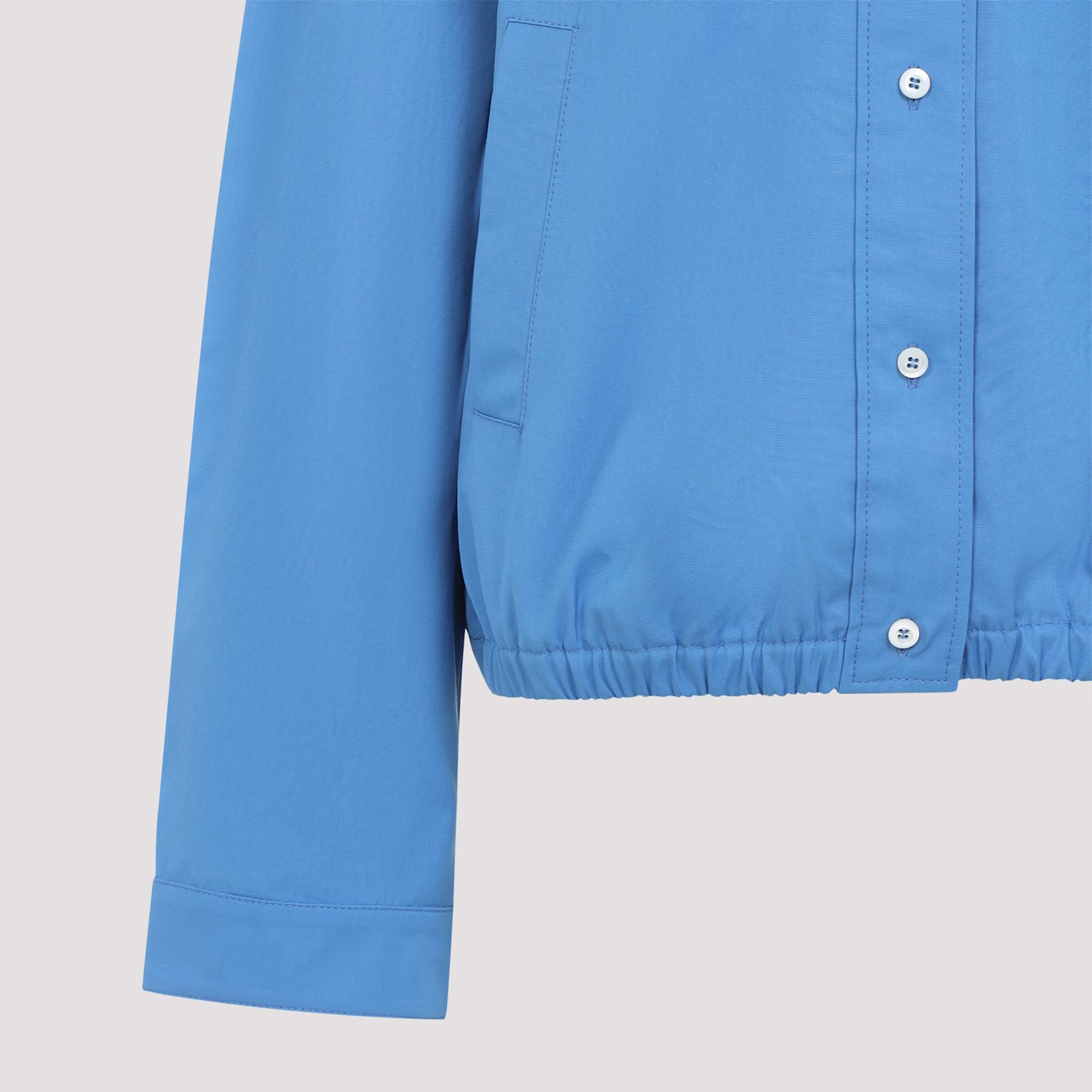 Miu Miu Poplin Blouson Jacket In Blue