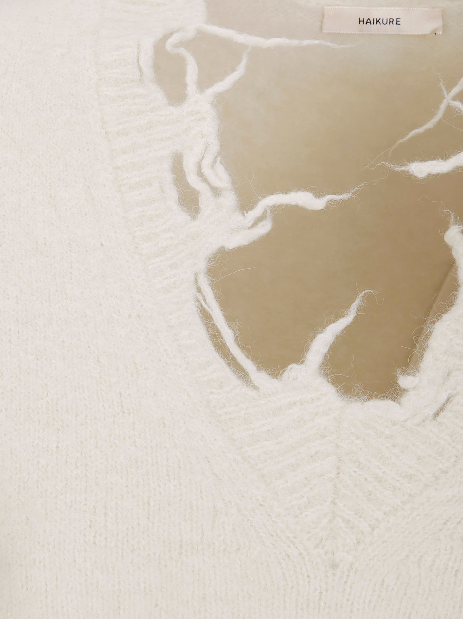 Haikure Distressed Sleeveless Sweater In Neutral