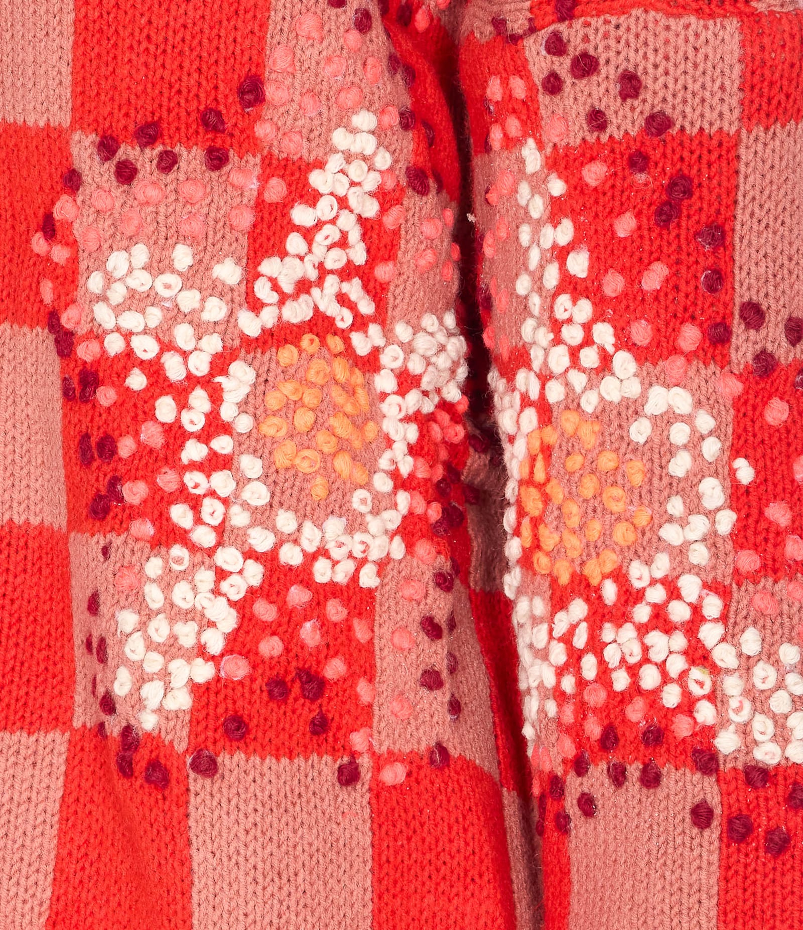 Essentiel Antwerp Inter Checkerboard Sweater In Red