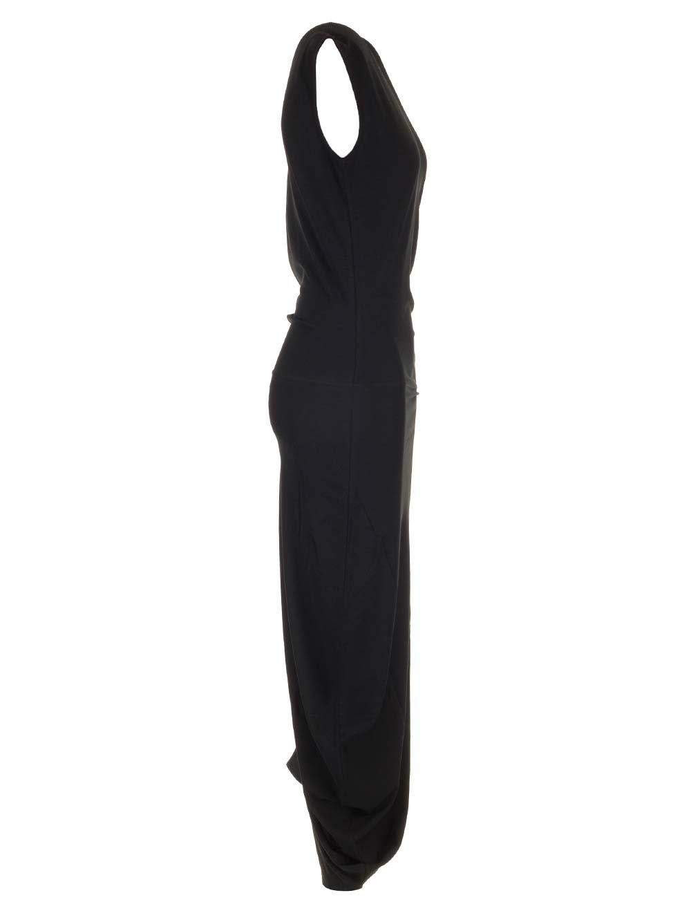 Shop Lemaire Draped Crepe Sleeveless Maxi Dress In Black