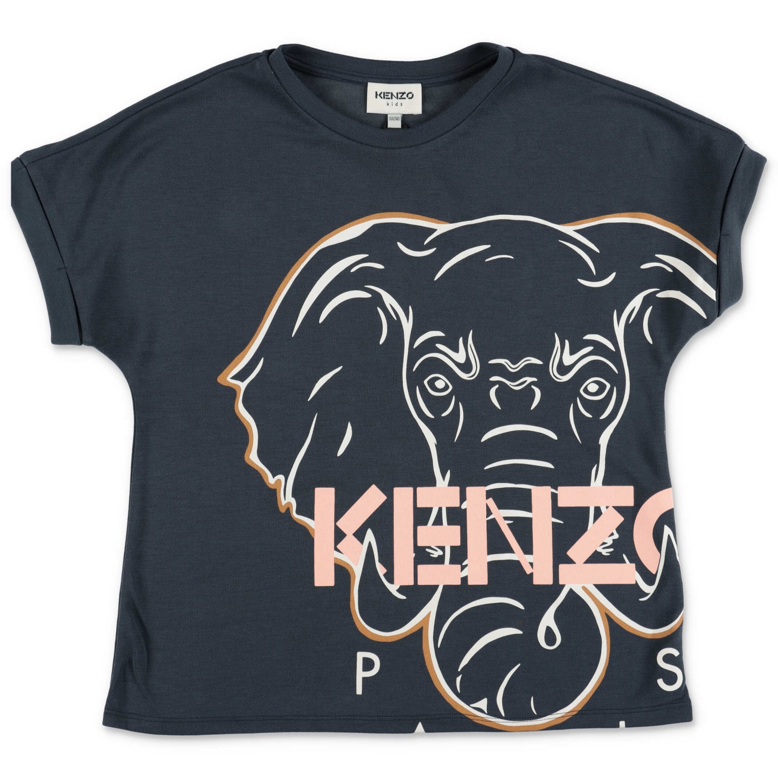 Kenzo Kids Kenzo T-shirt Blu Elephant In Techno Tessuto