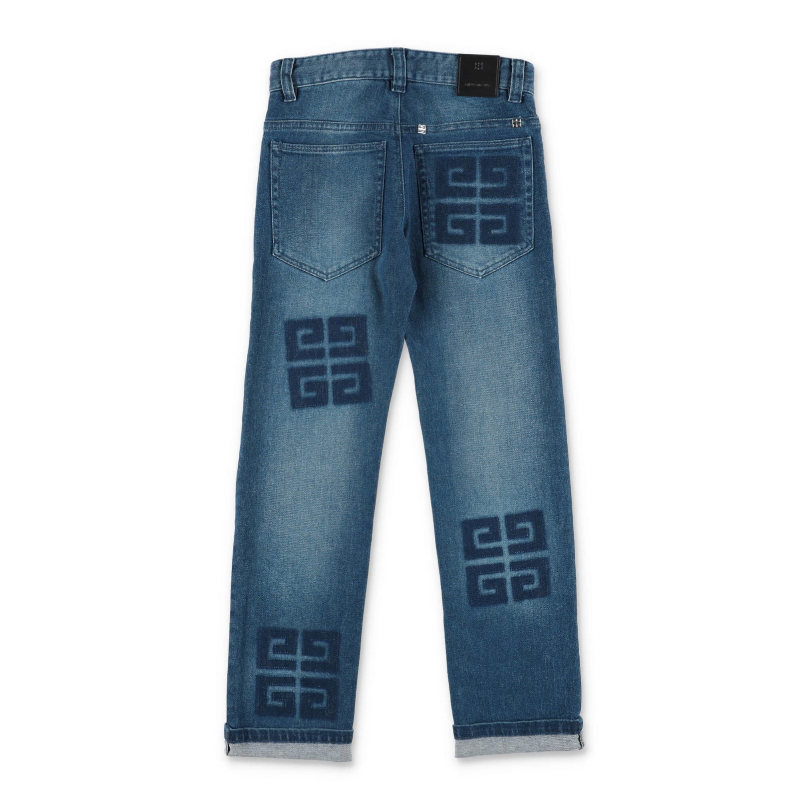 Shop Givenchy Jeans In Blu Denim Di Cotone Bambino
