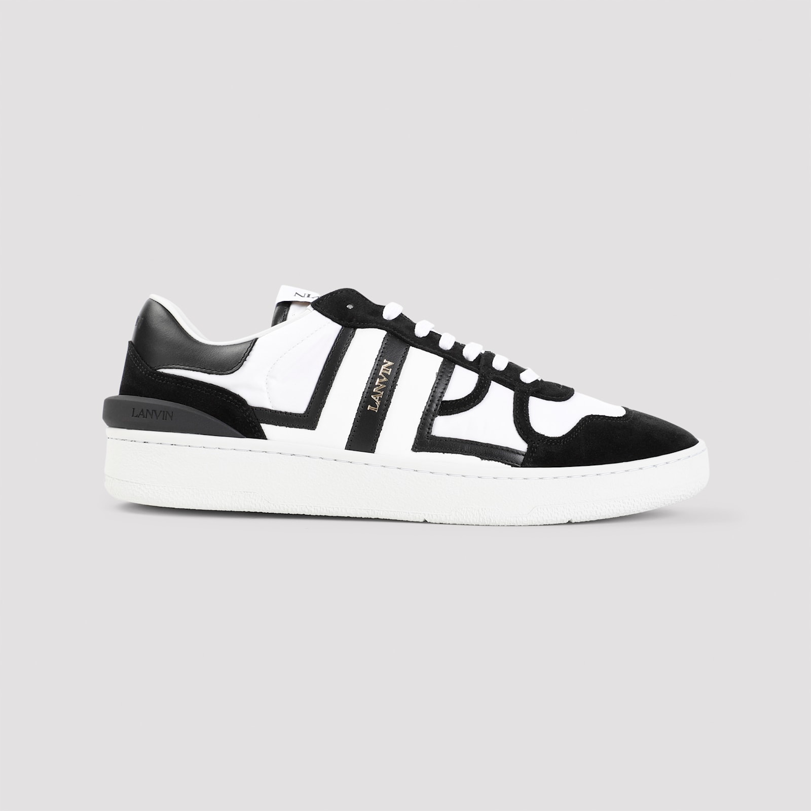 Shop Lanvin Clay Sneakers With Nylon In Optic White Black