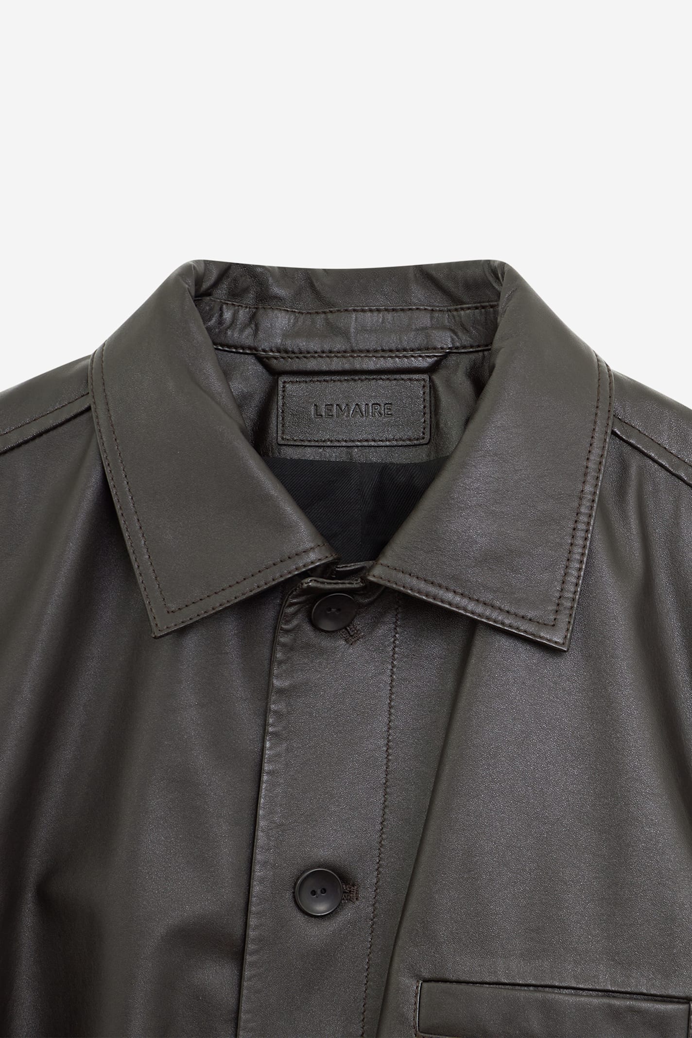 Lemaire Soft Leather Blouson Blouse In Black