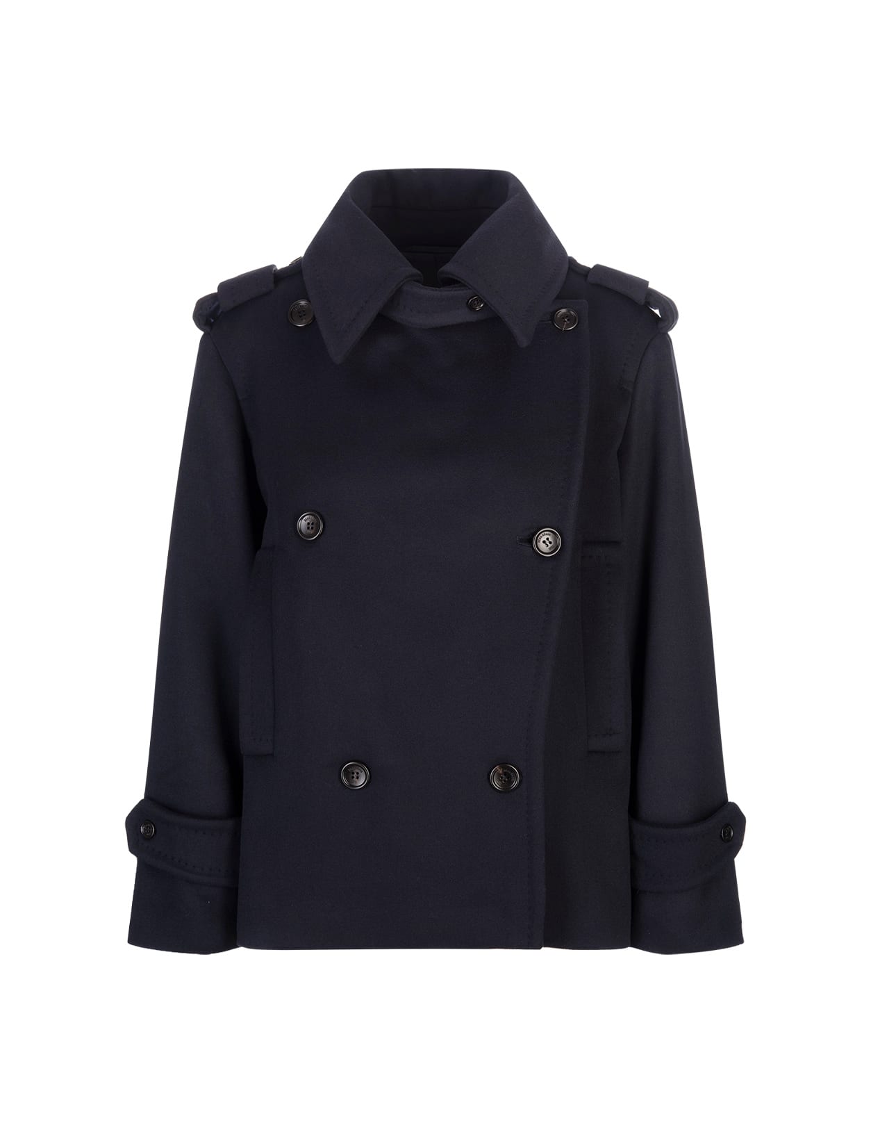 Shop Max Mara Navy Blue Laveno Short Coat