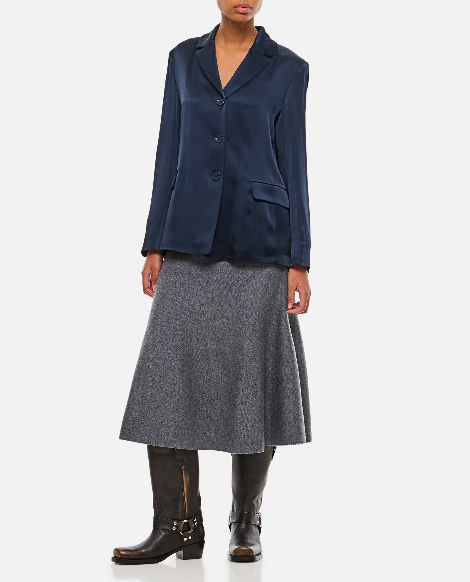 Shop 's Max Mara Guido Satin Jacket In Blue