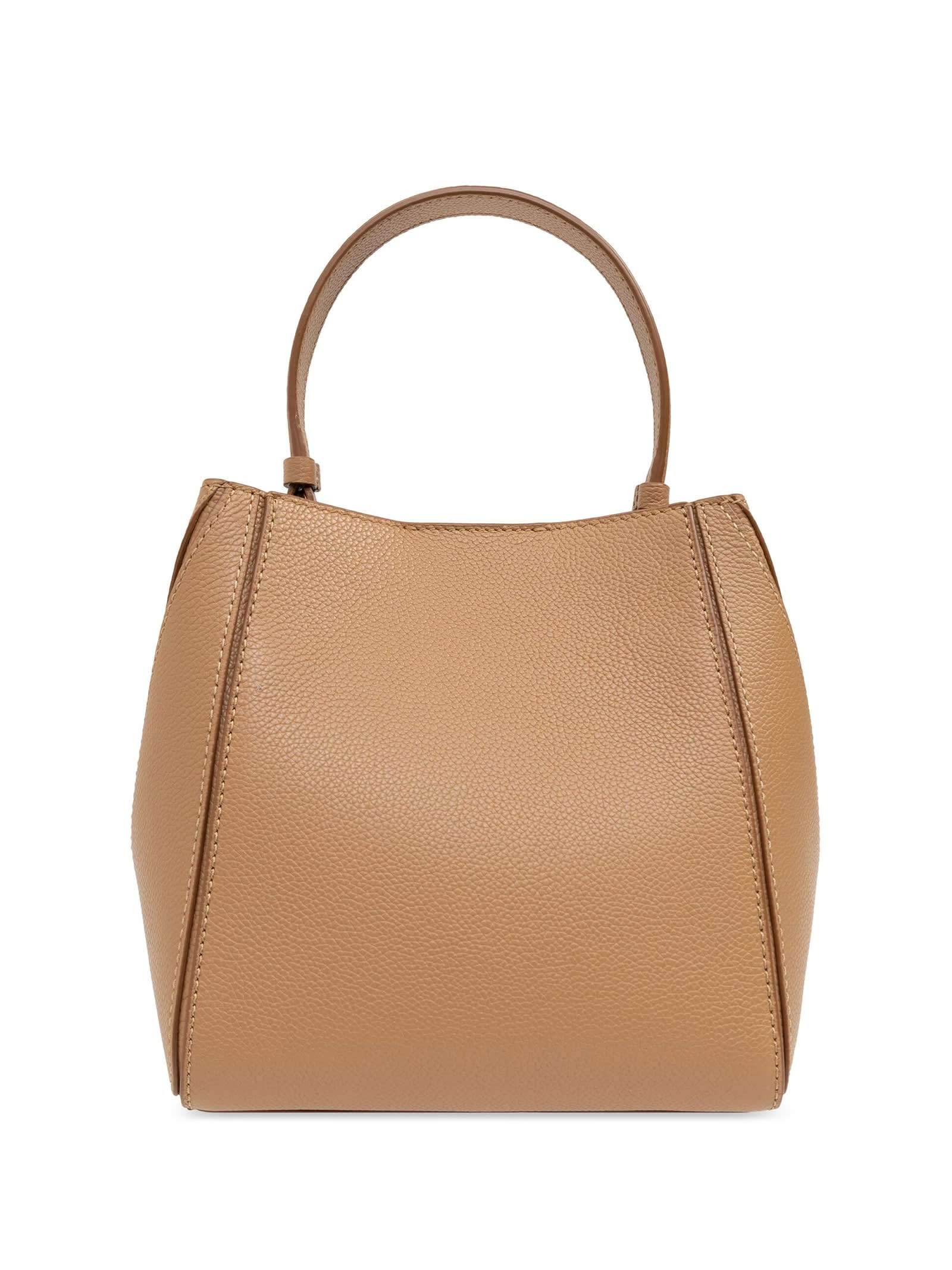 Shop Tory Burch Mcgraw Bucket Bag Brown Leather In Tiramisu