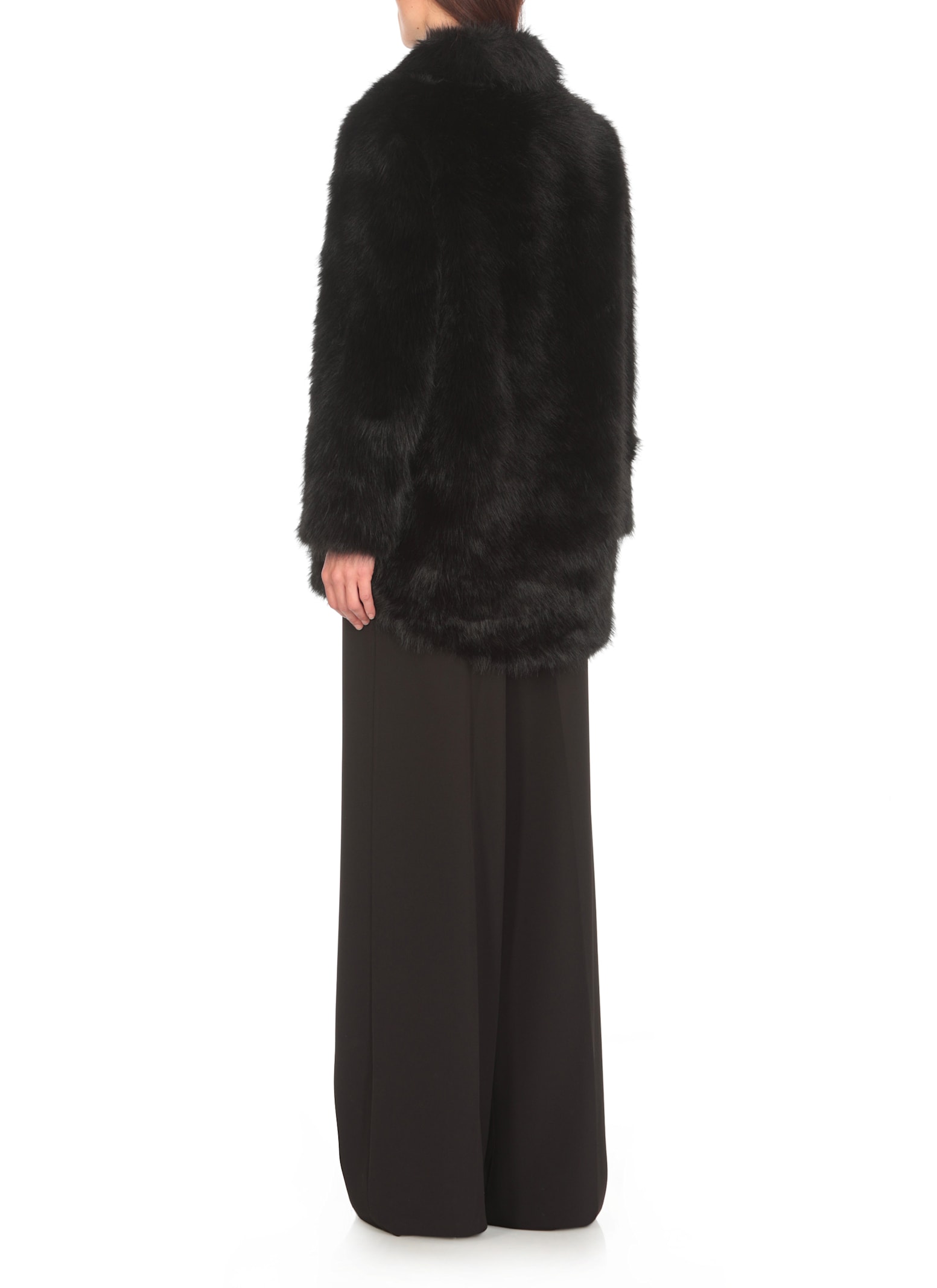 Shop Betta Corradi Faux Fur Coat In Black