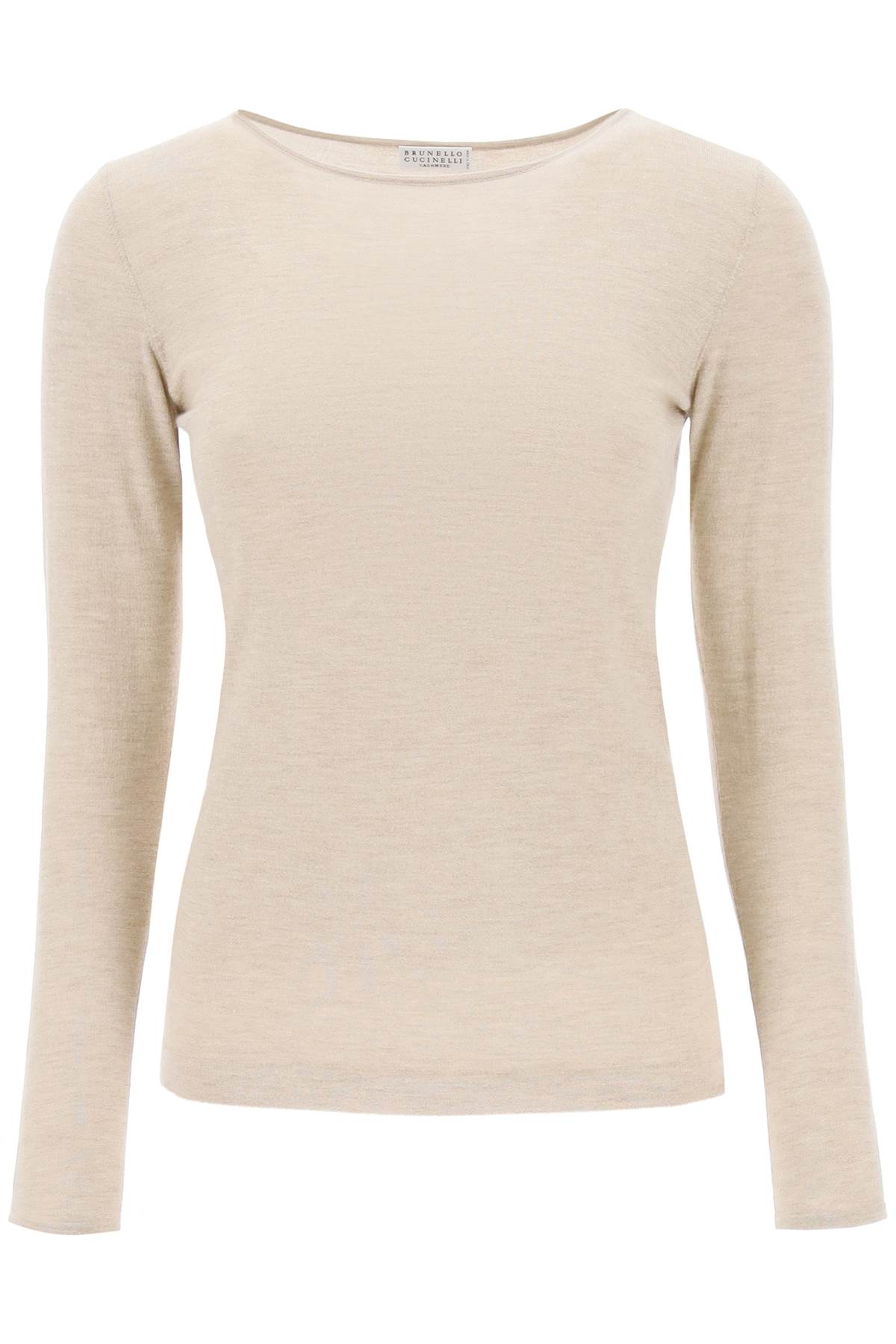 Brunello Cucinelli Cashmere Blend Boat Neck Sweater In Deserto (beige)