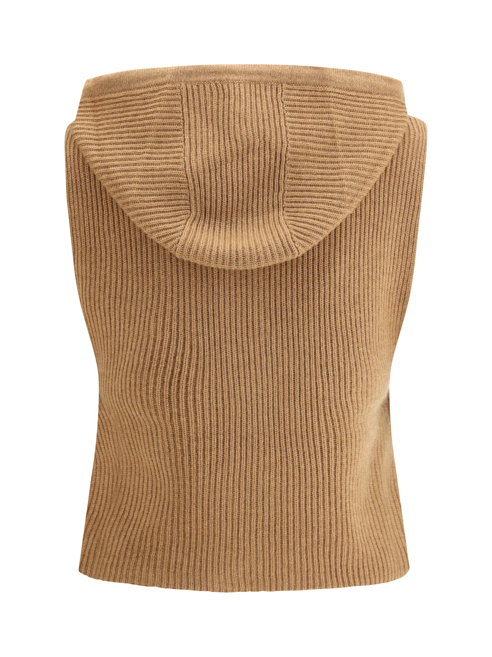 Max Mara Mescal Hooded Vest In Multi