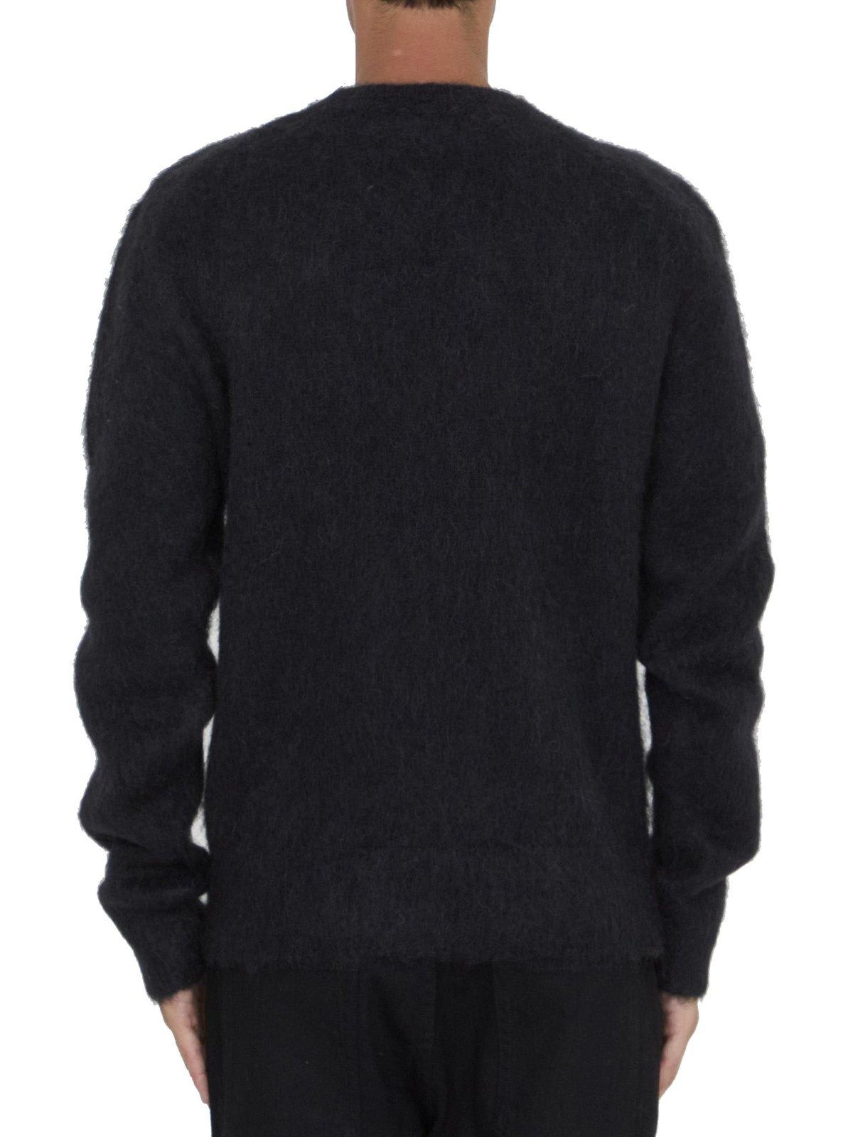 Shop Ami Alexandre Mattiussi Paris Long-sleeved Crewneck Jumper In Black