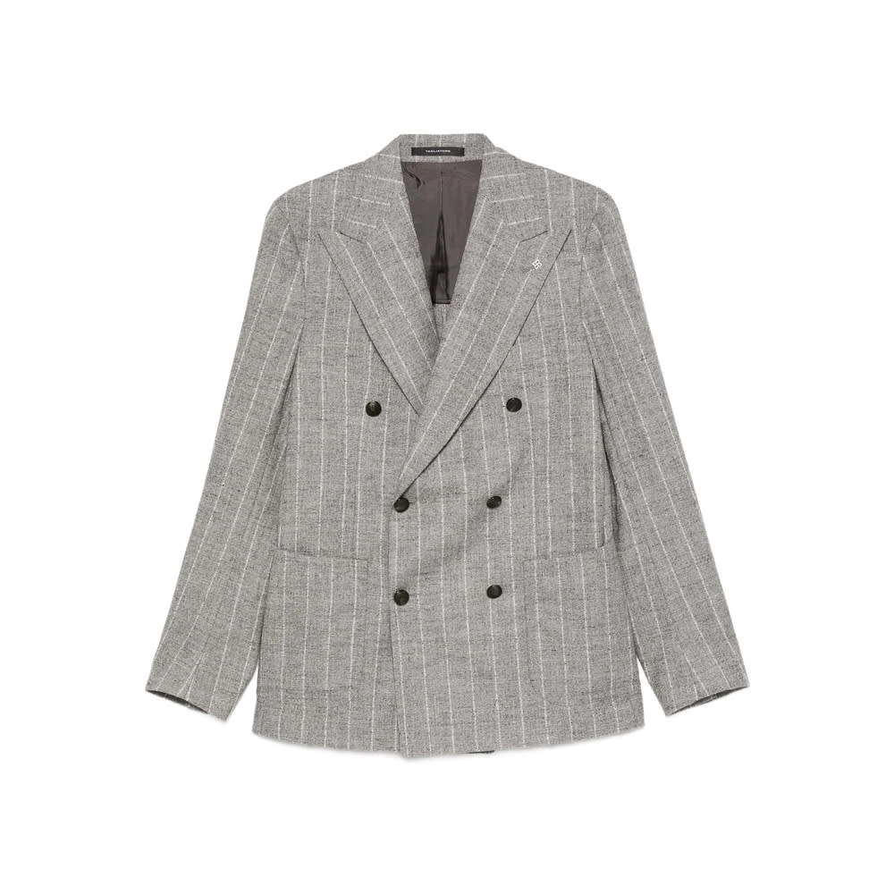 Tagliatore Textured Double-breasted Wool Blend Blazer In Multi