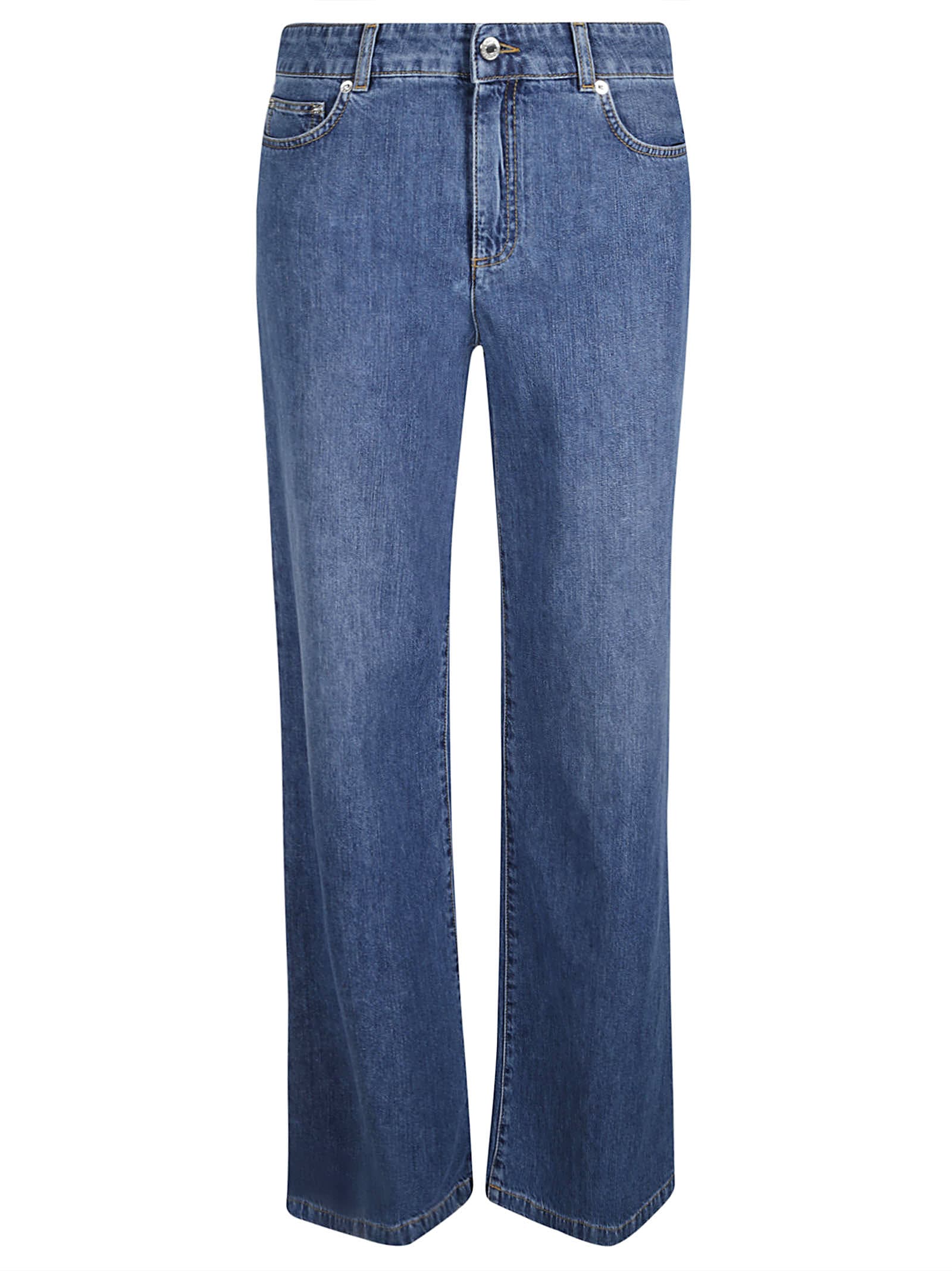 Shop Moschino Flared Leg Jeans