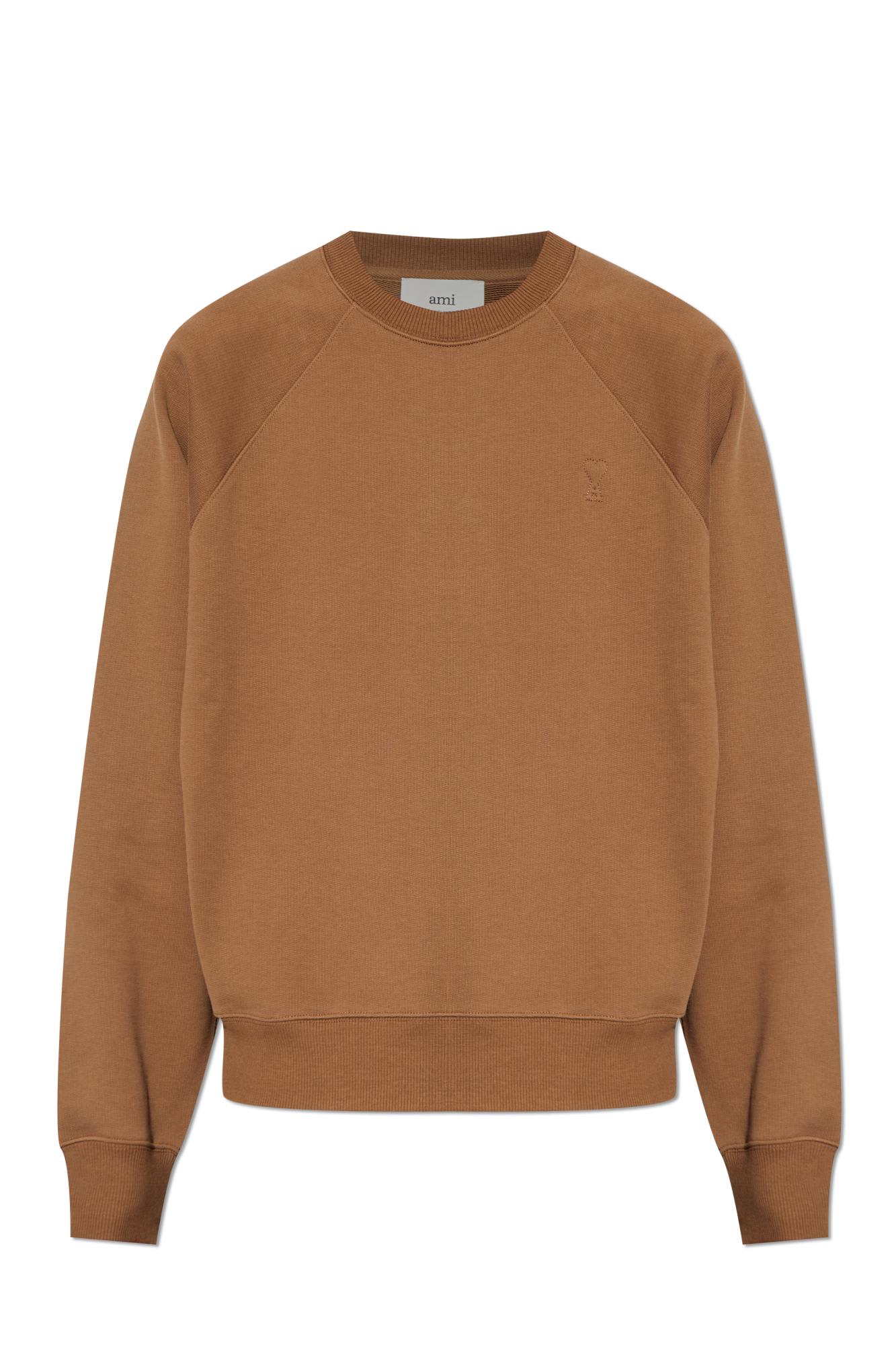 Ami Alexandre Mattiussi Sweatshirt With Logo In Brown