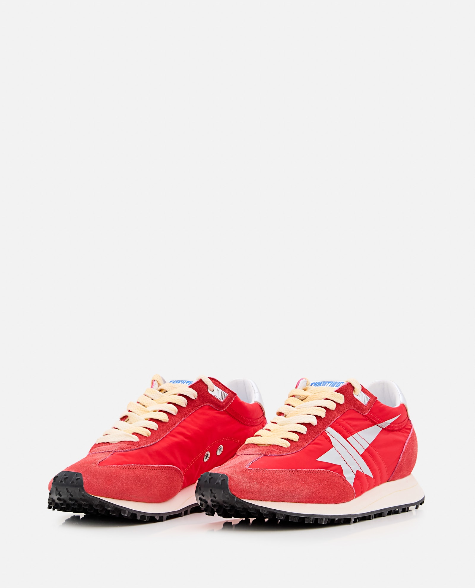 Golden Goose Low Top Sneakers Contrasting Panels In Red/silver