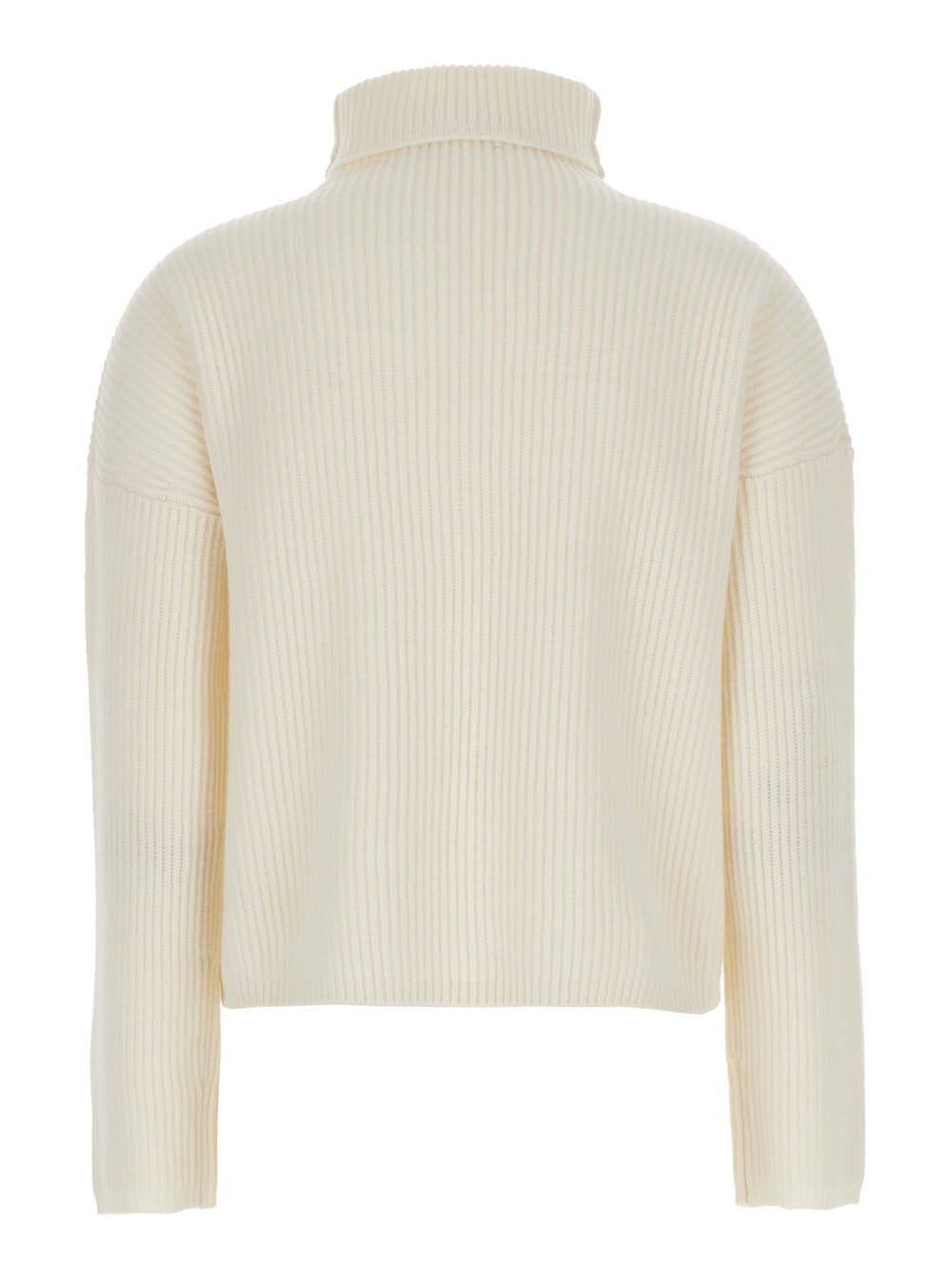 Shop Max Mara Golia Maglia Collo Alto Misto Cachemire In White