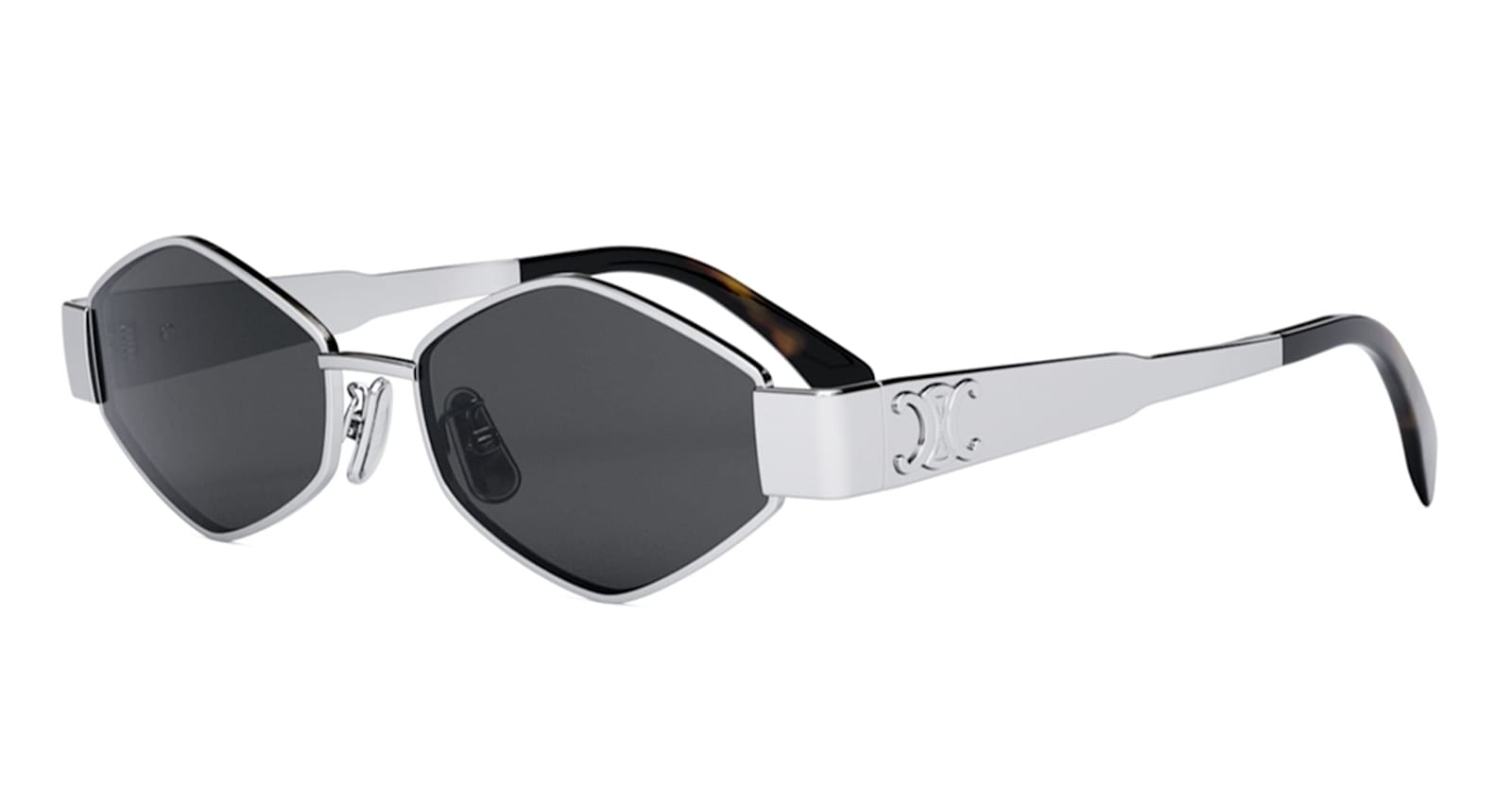 Celine Cl40254u 16a Metal Triomphe 16a Silver Sunglasses In Silver