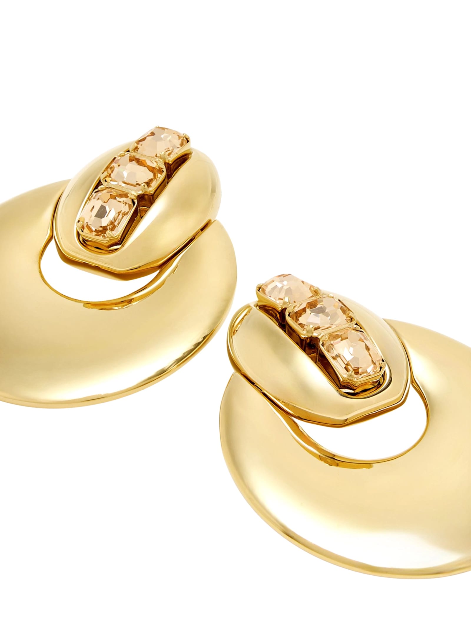 Saint Laurent Crystal-embellished Earrings In Gold
