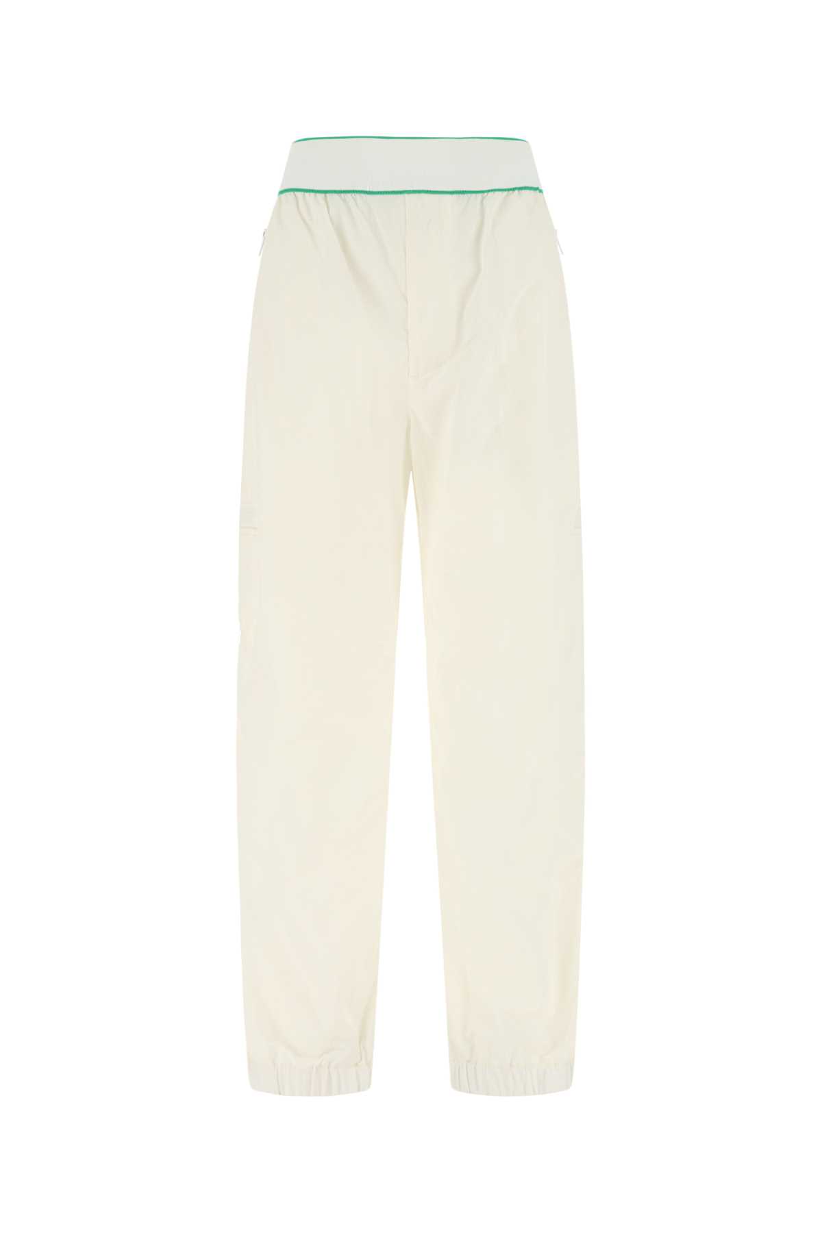 Shop Bottega Veneta White Nylon Pant In 9071