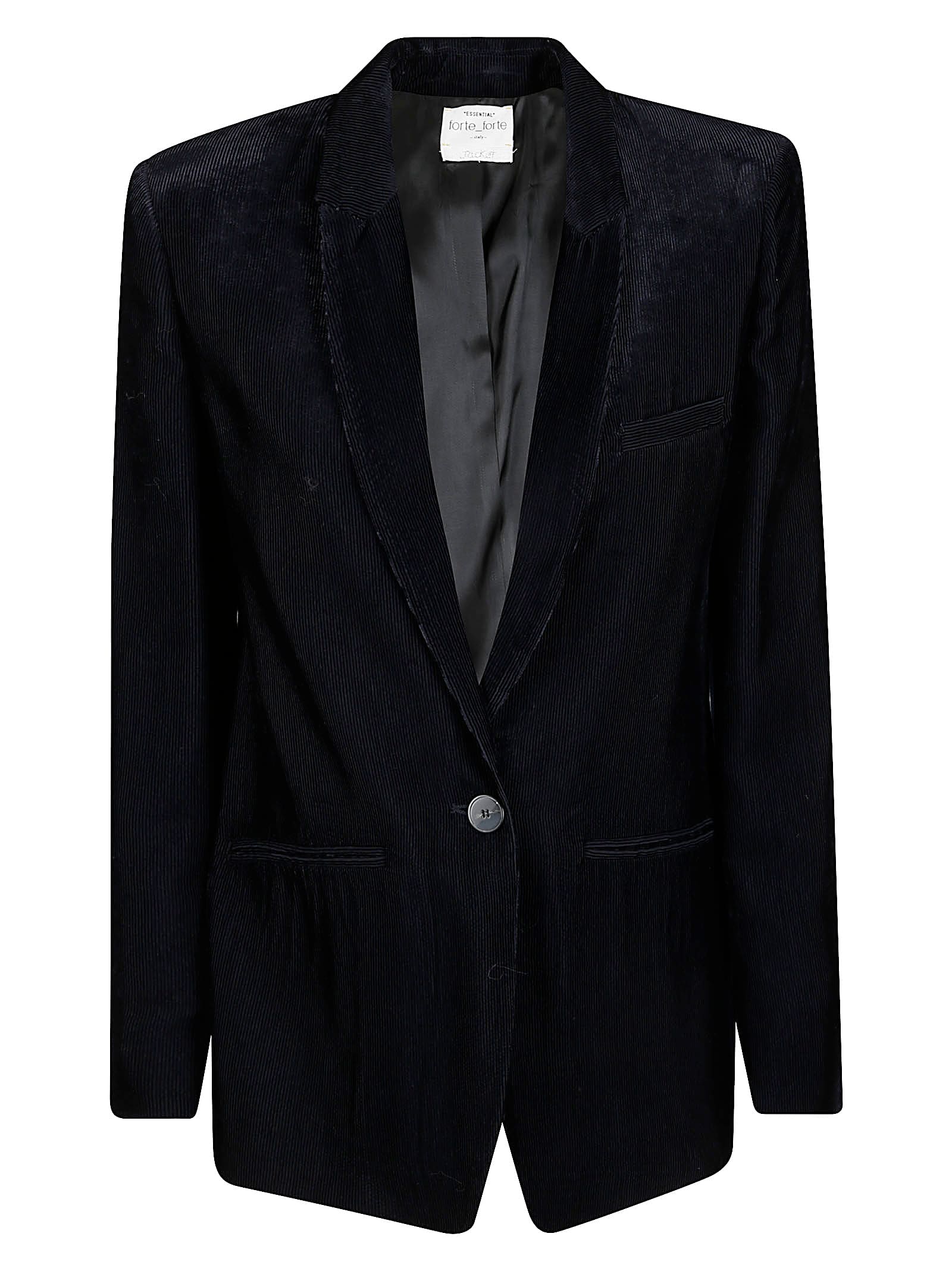 Forte Forte Fluid Chic Velvet Essential Jacket In Blue