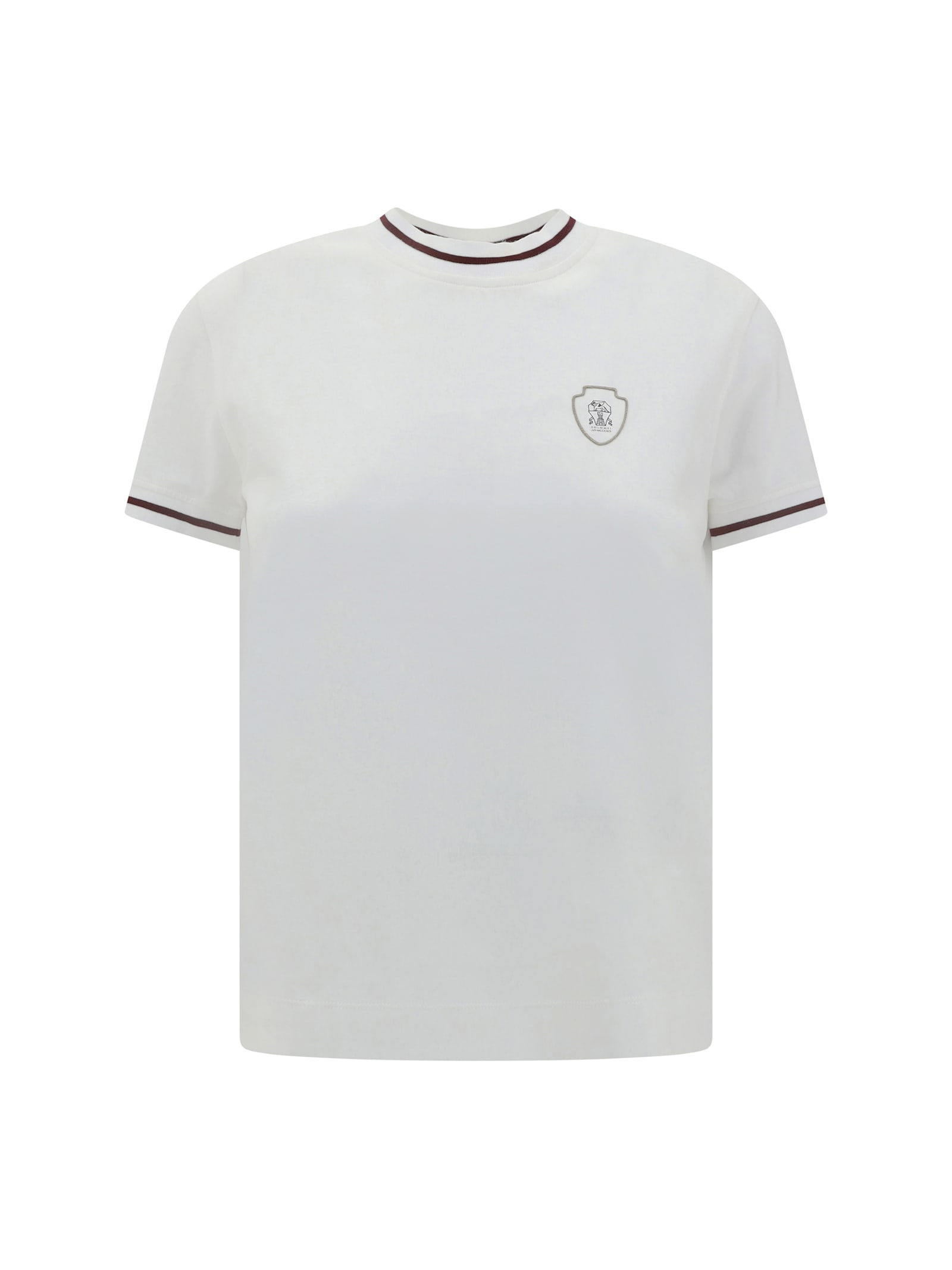 Brunello Cucinelli Embroidered-detail Cotton T-shirt In White