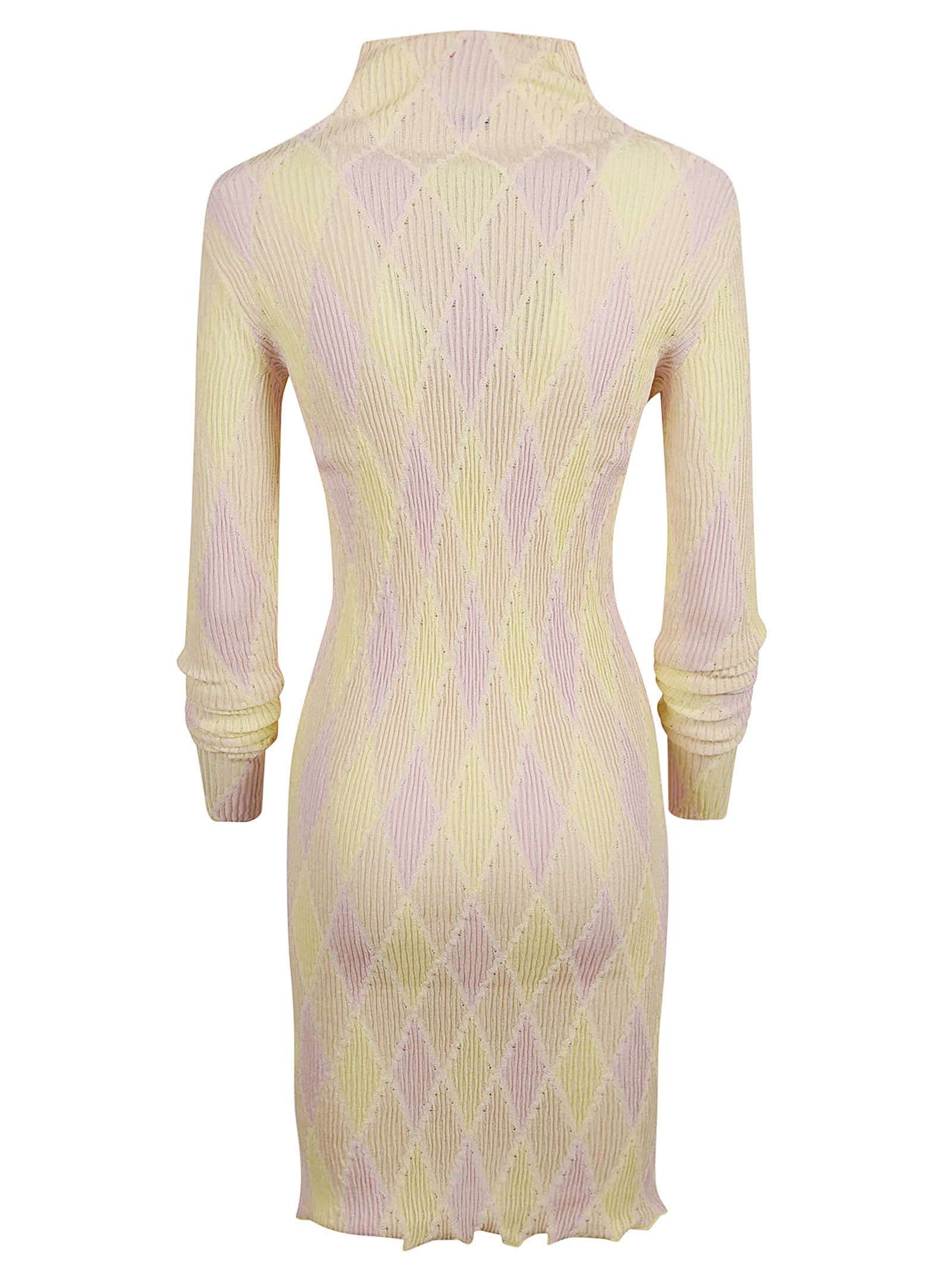 Shop Burberry Ribbed Knit Dress In Cameo Ip Pattern