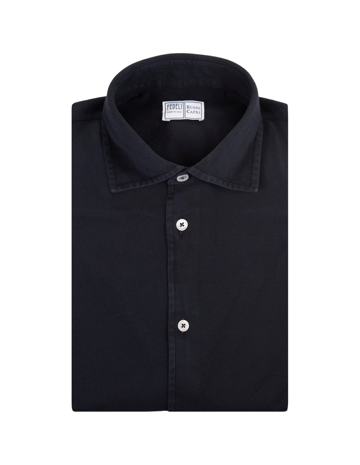 Fedeli Steve Polo Shirt In Black Giza Piquet