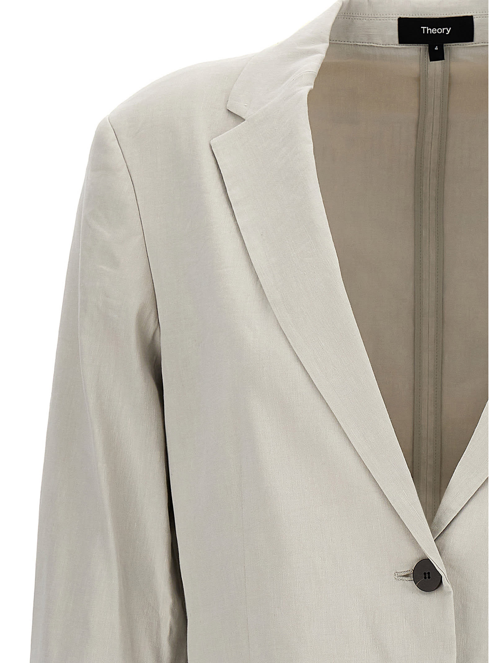 Shop Theory Single-breasted Blazer Jacket In Sand