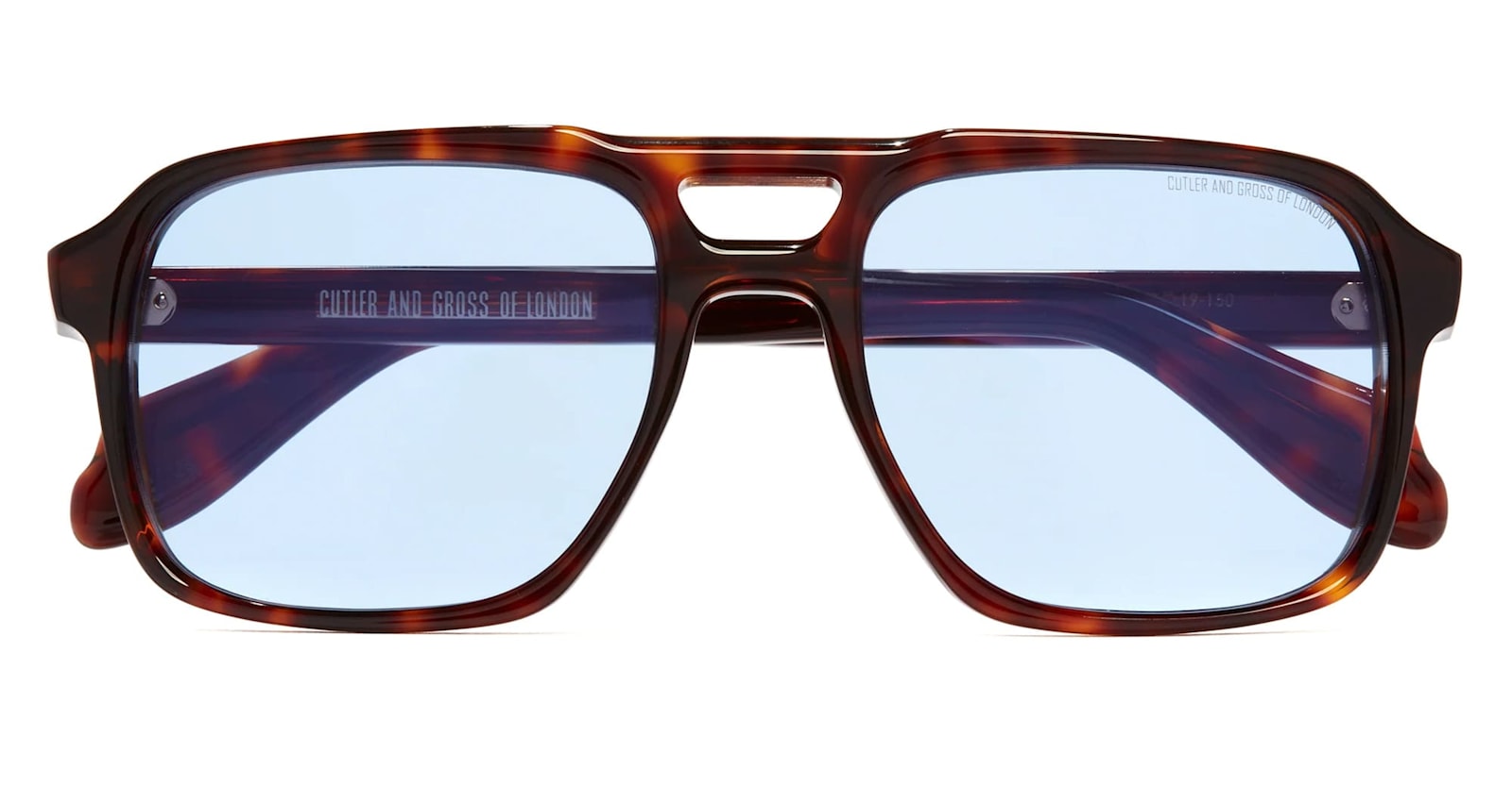 Cutler And Gross 1394 - Dark Turtle / Blue Lens Sunglasses In Multi