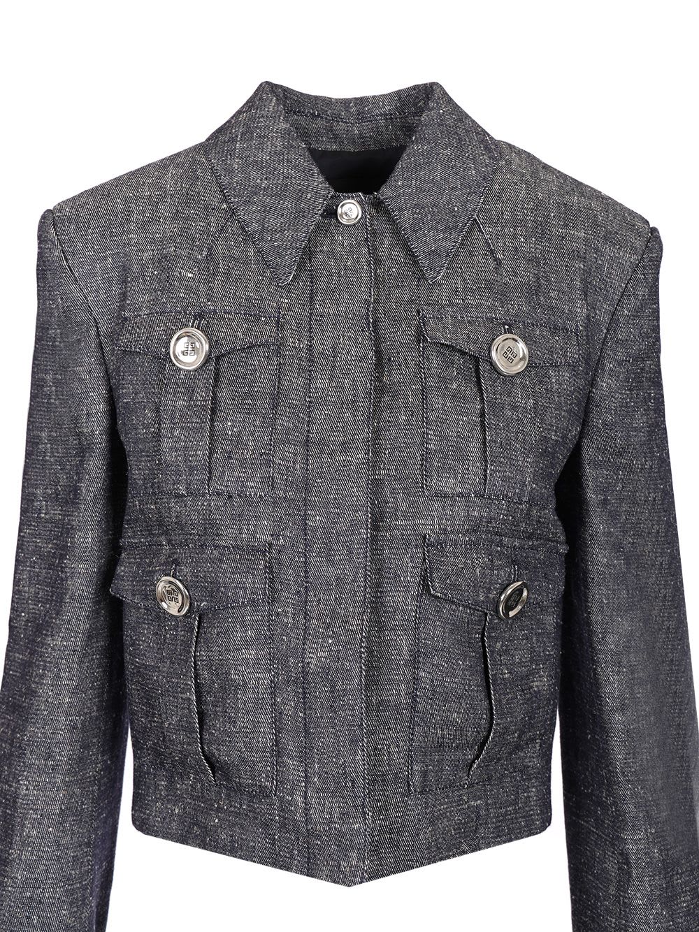Shop Givenchy 4g Short Jacket In Blue